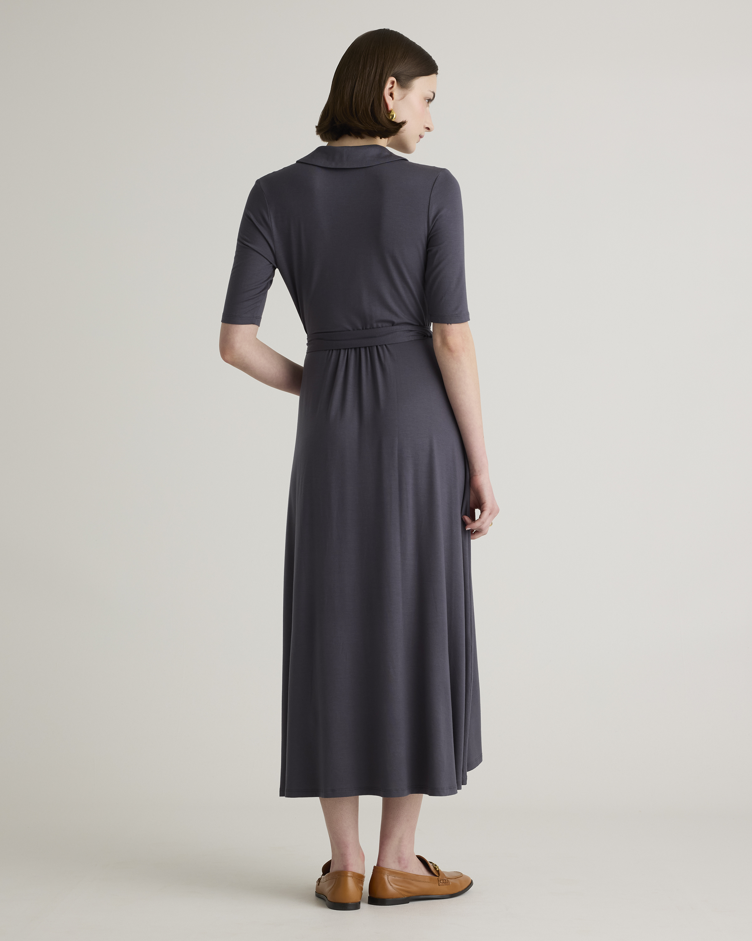quince tencel jersey midi wrap dress Tencel Jersey Midi Wrap Dress in Sage