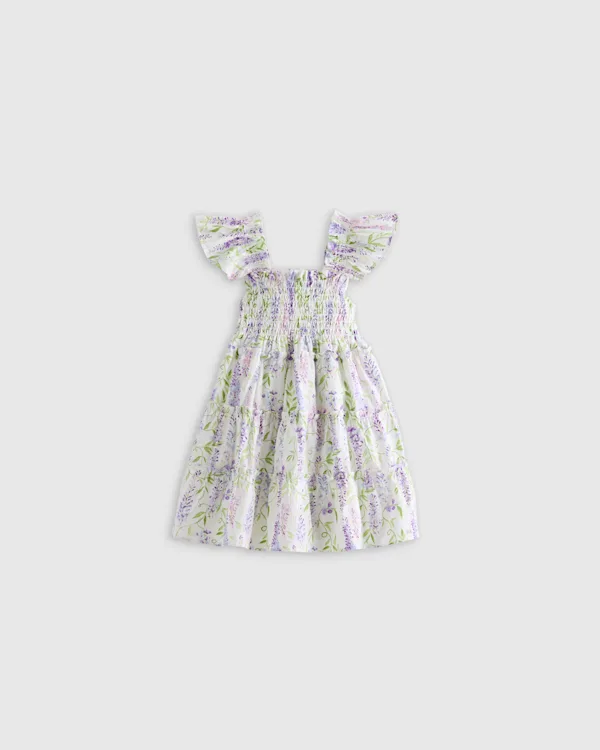 100% Organic Cotton Poplin Smocked Dress