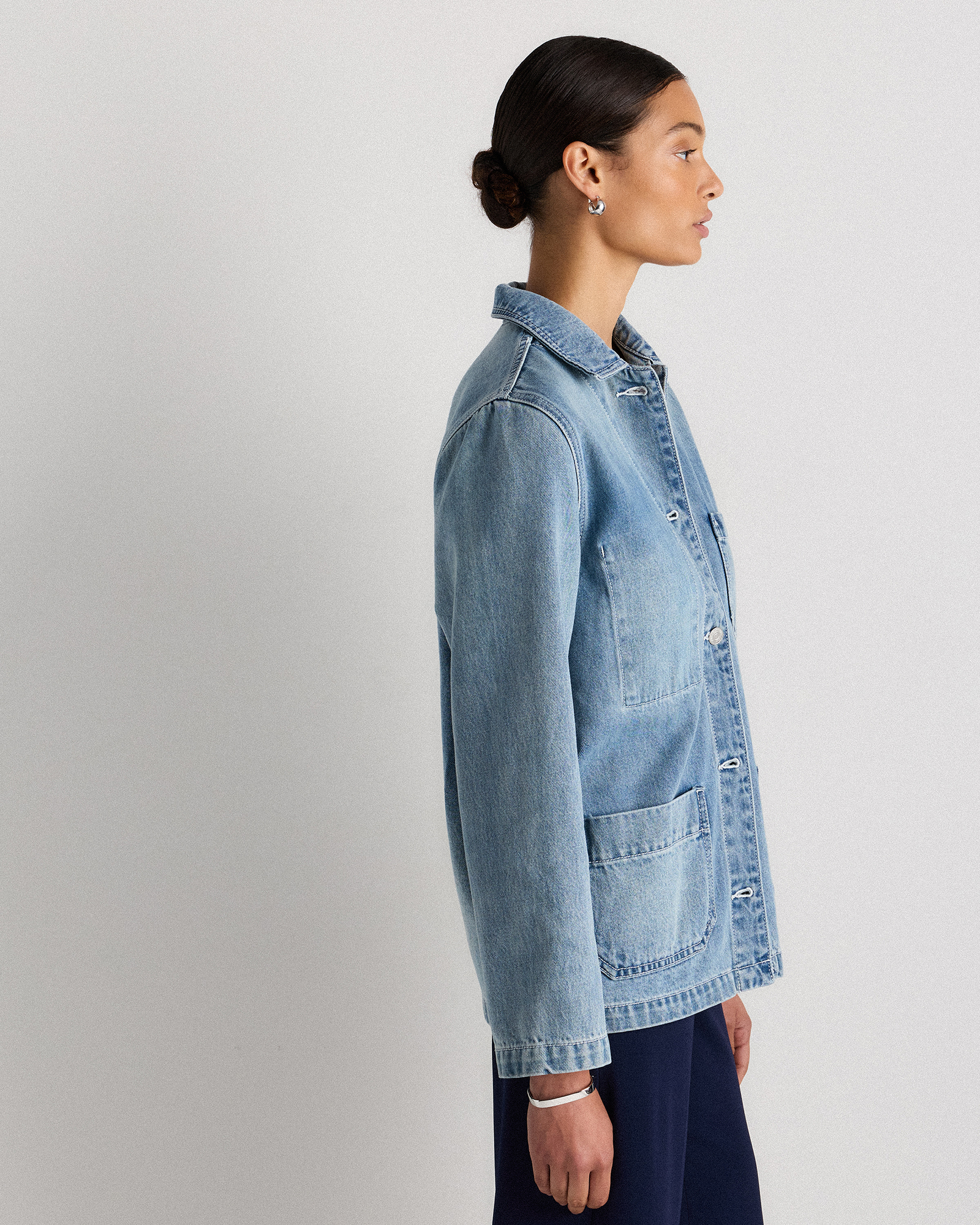 100% Organic Cotton Denim Chore Jacket - thumbnail 7