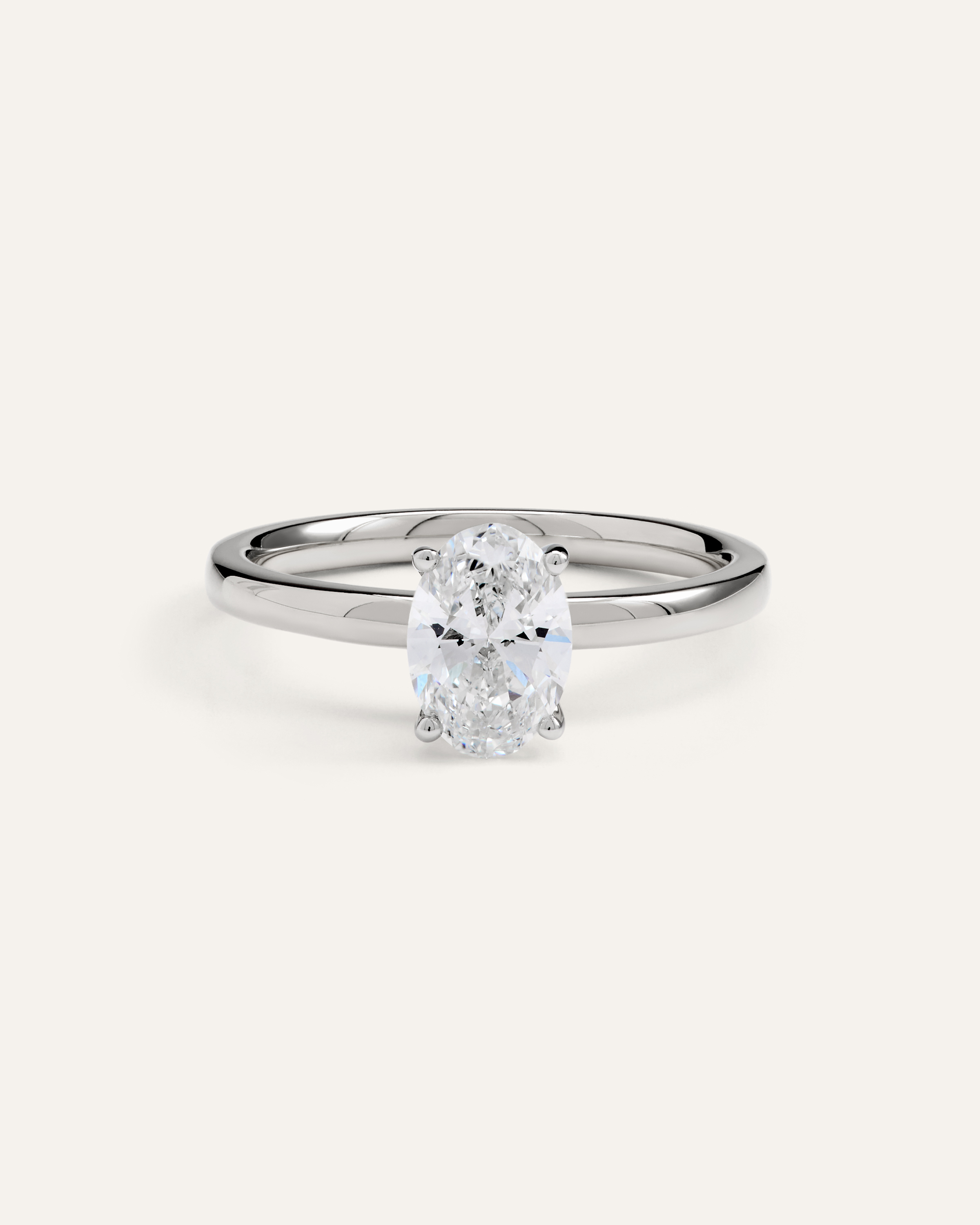 Lab Grown Diamond Oval Comfort Fit Engagement Ring - 1ct