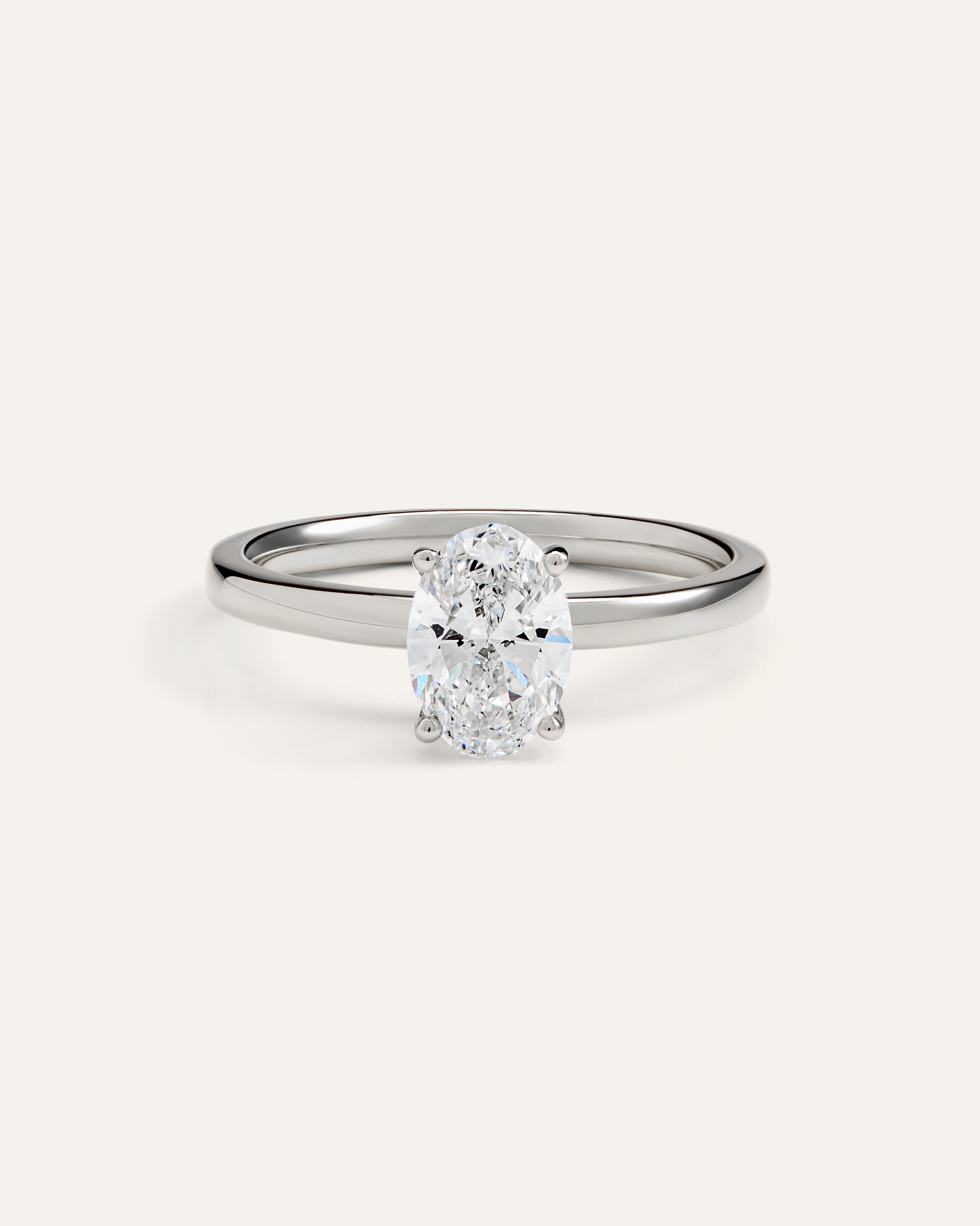 Lab Grown Diamond Oval Comfort Fit Engagement Ring - 1ct