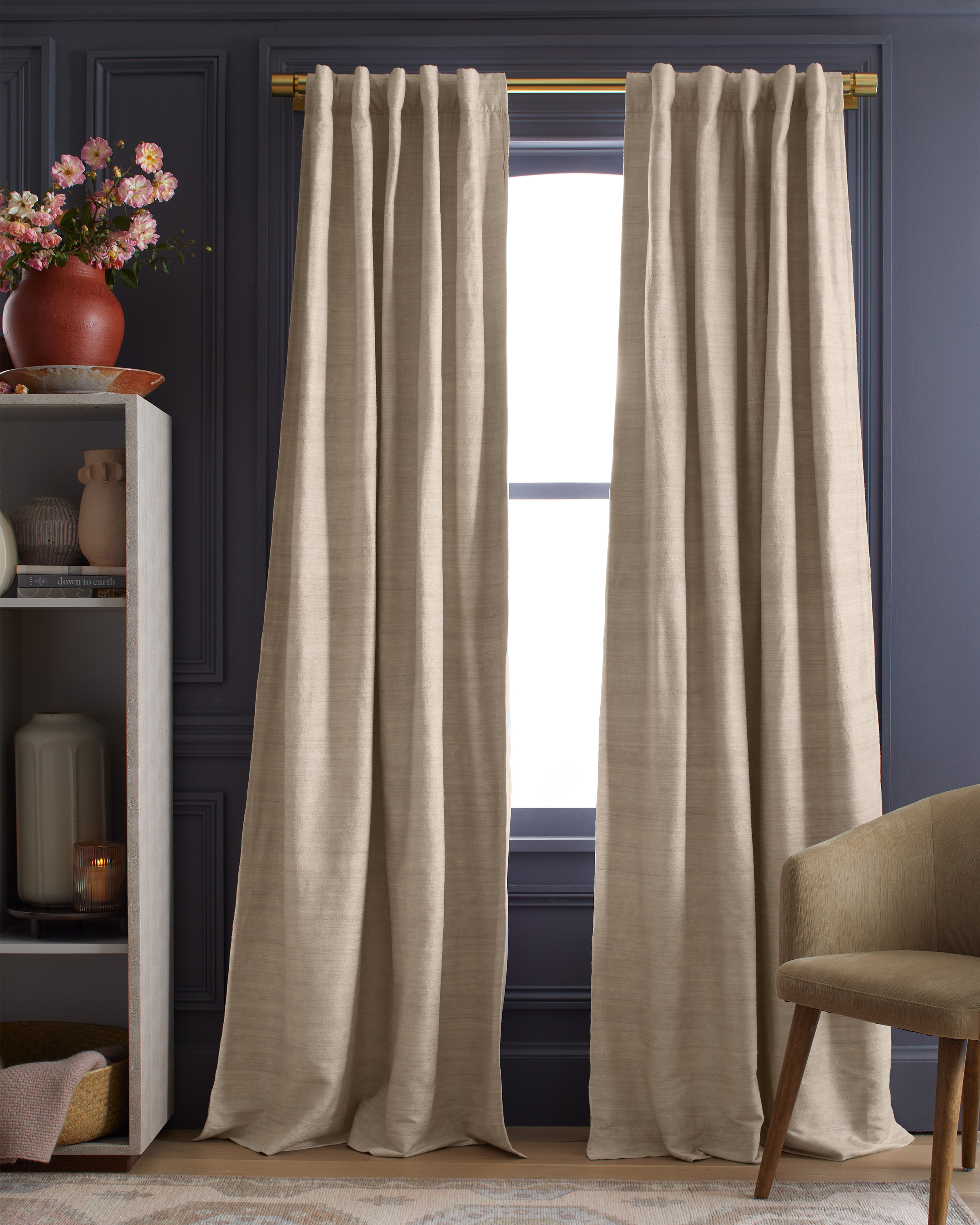 Raw Silk Room Darkening Curtain by Quince