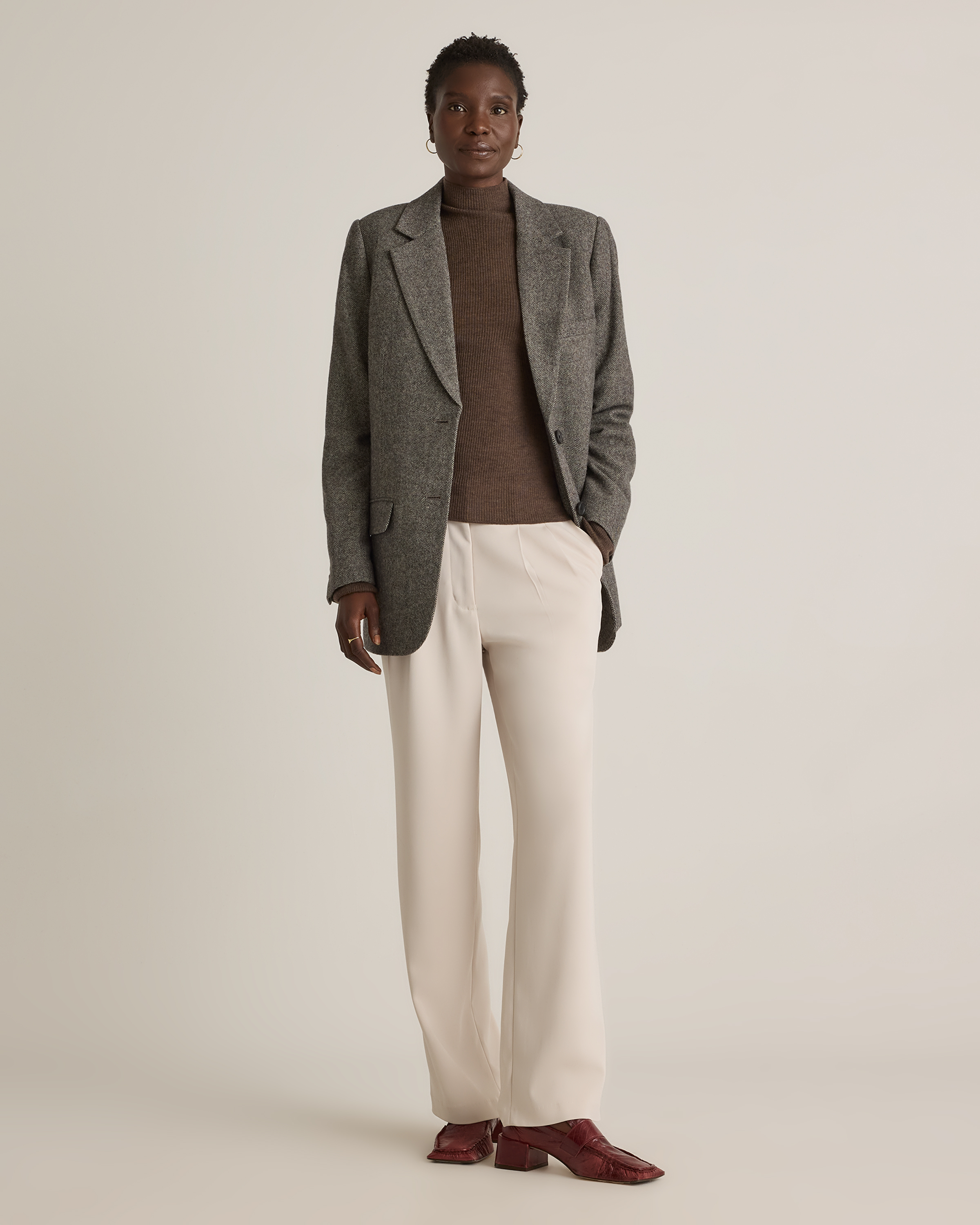 Italian Wool Oversized Blazer - thumbnail 6