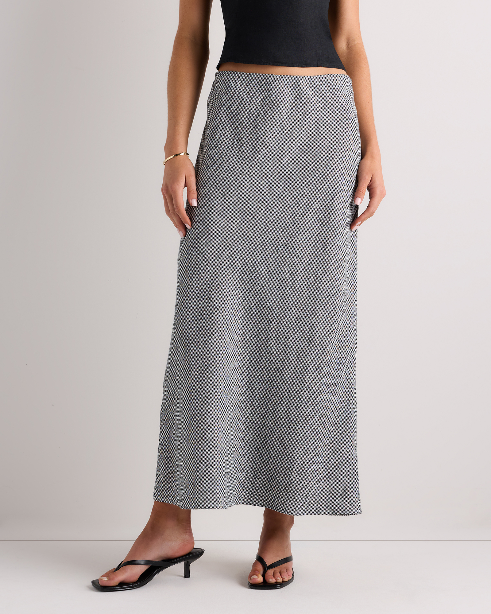 100% European Linen Midi Slip Skirt