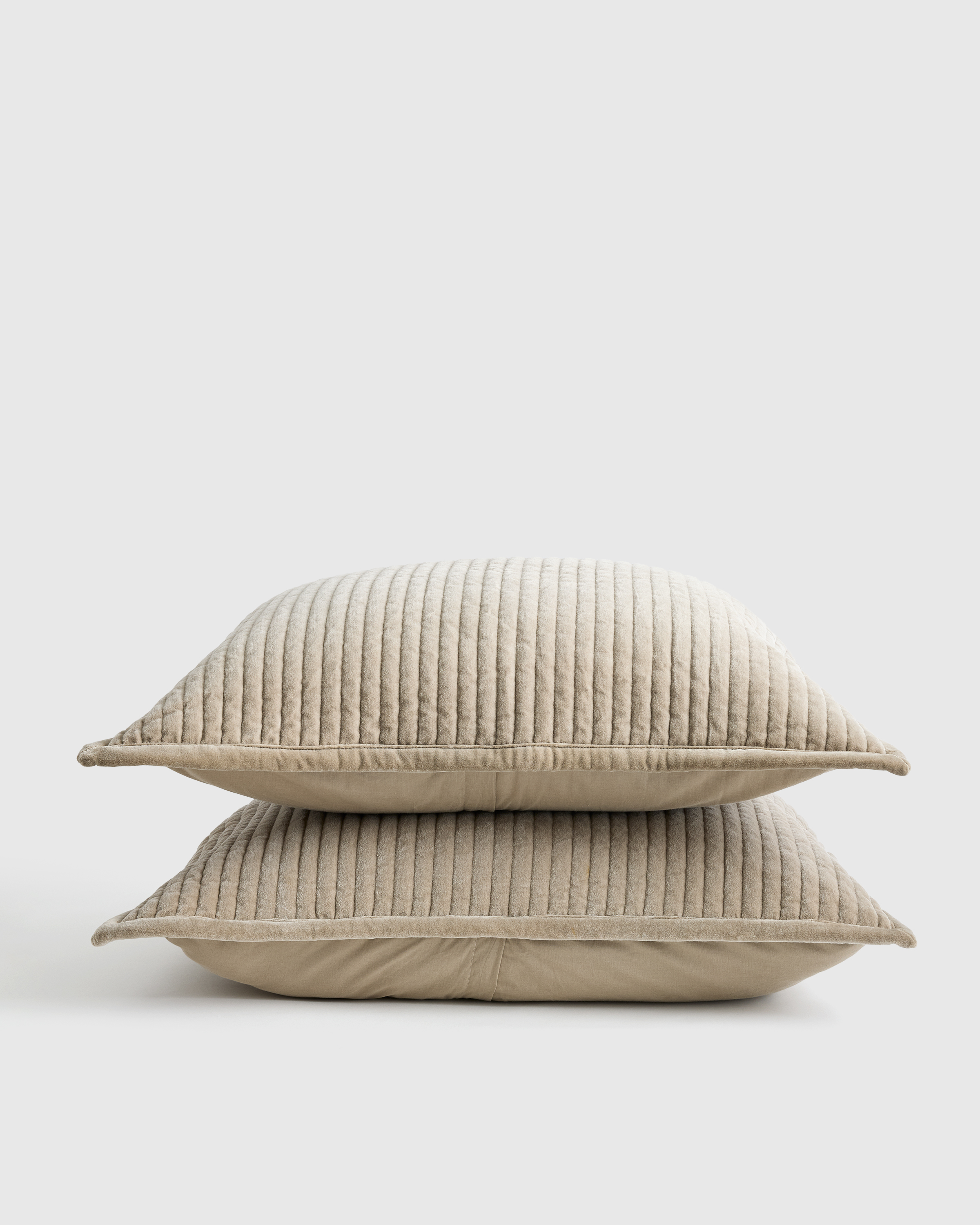 Cotton Velvet Channel Quilted Sham Set