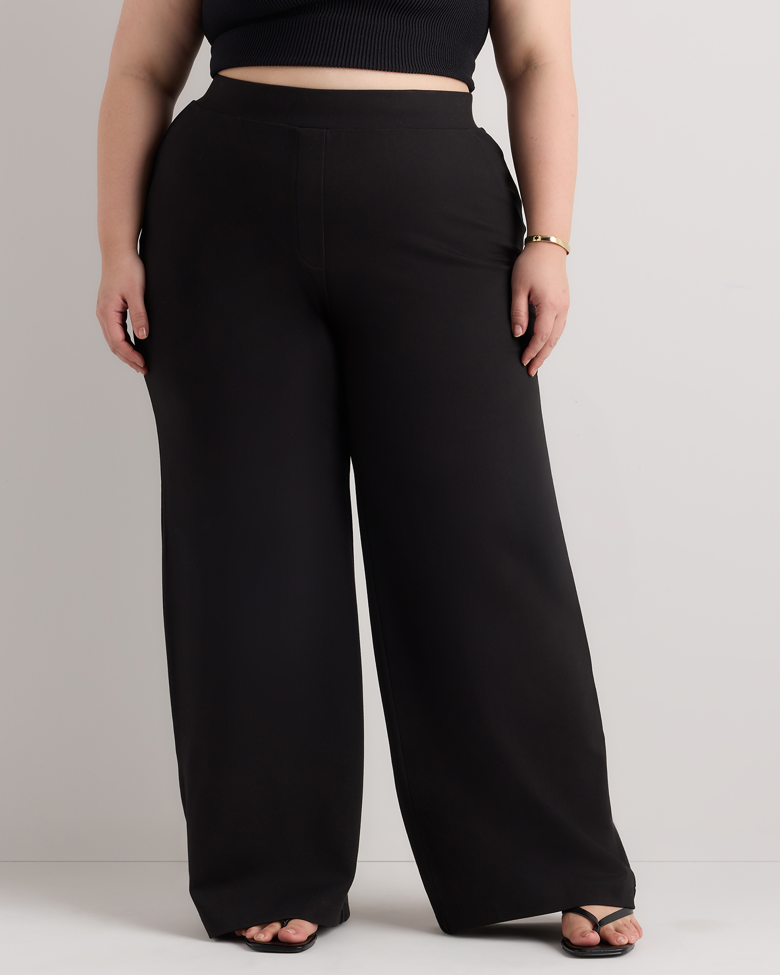 Ultra-Stretch Ponte Wide Leg Pants