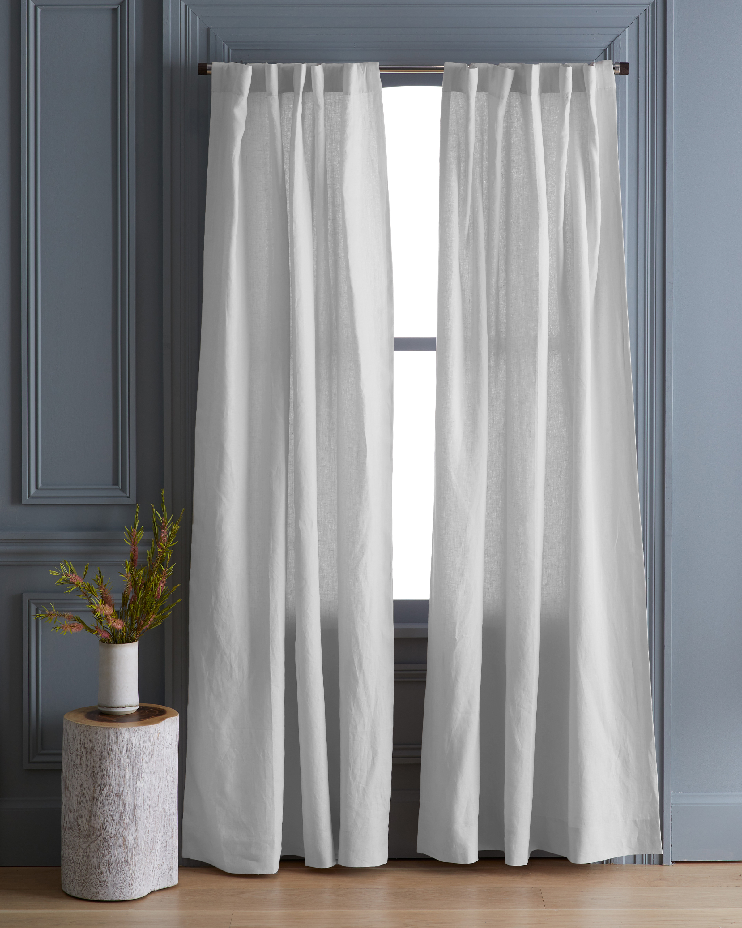 Quince European Linen Curtain In Light Grey
