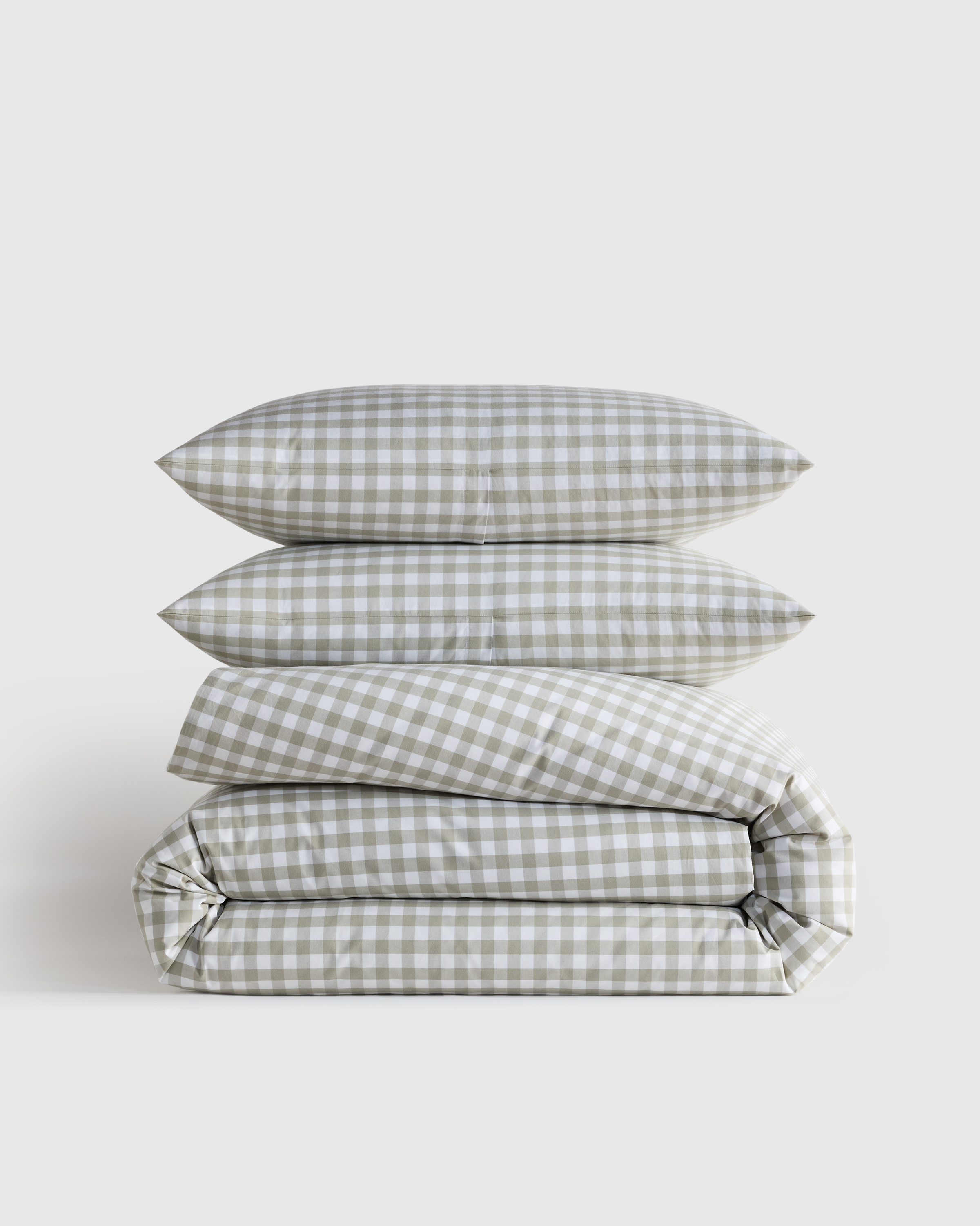 Organic Crisp Percale Gingham Duvet Cover Set | Quince (Twin) by Quince