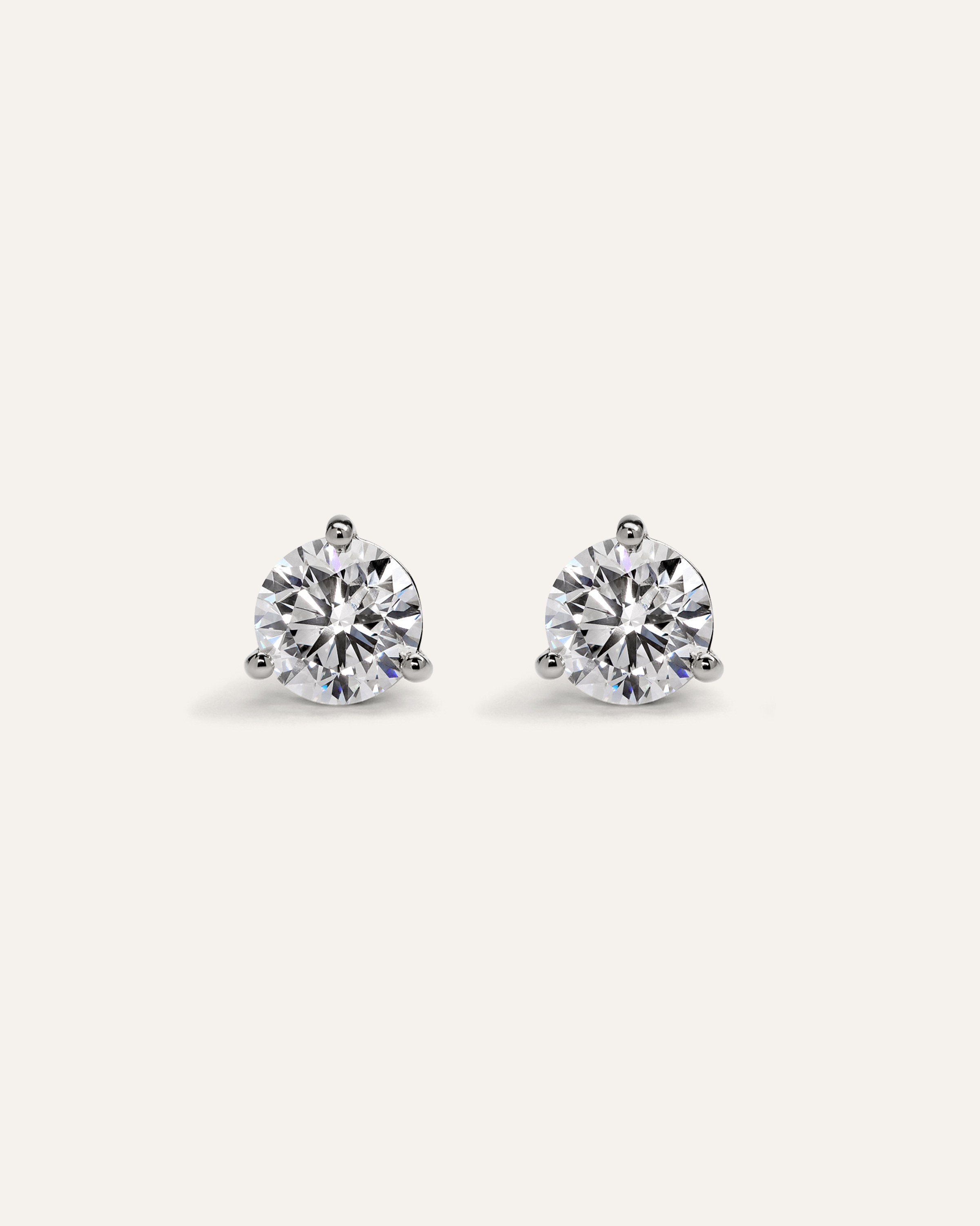 14K Gold Lab Grown Diamond Martini Studs - 2.5ctw
