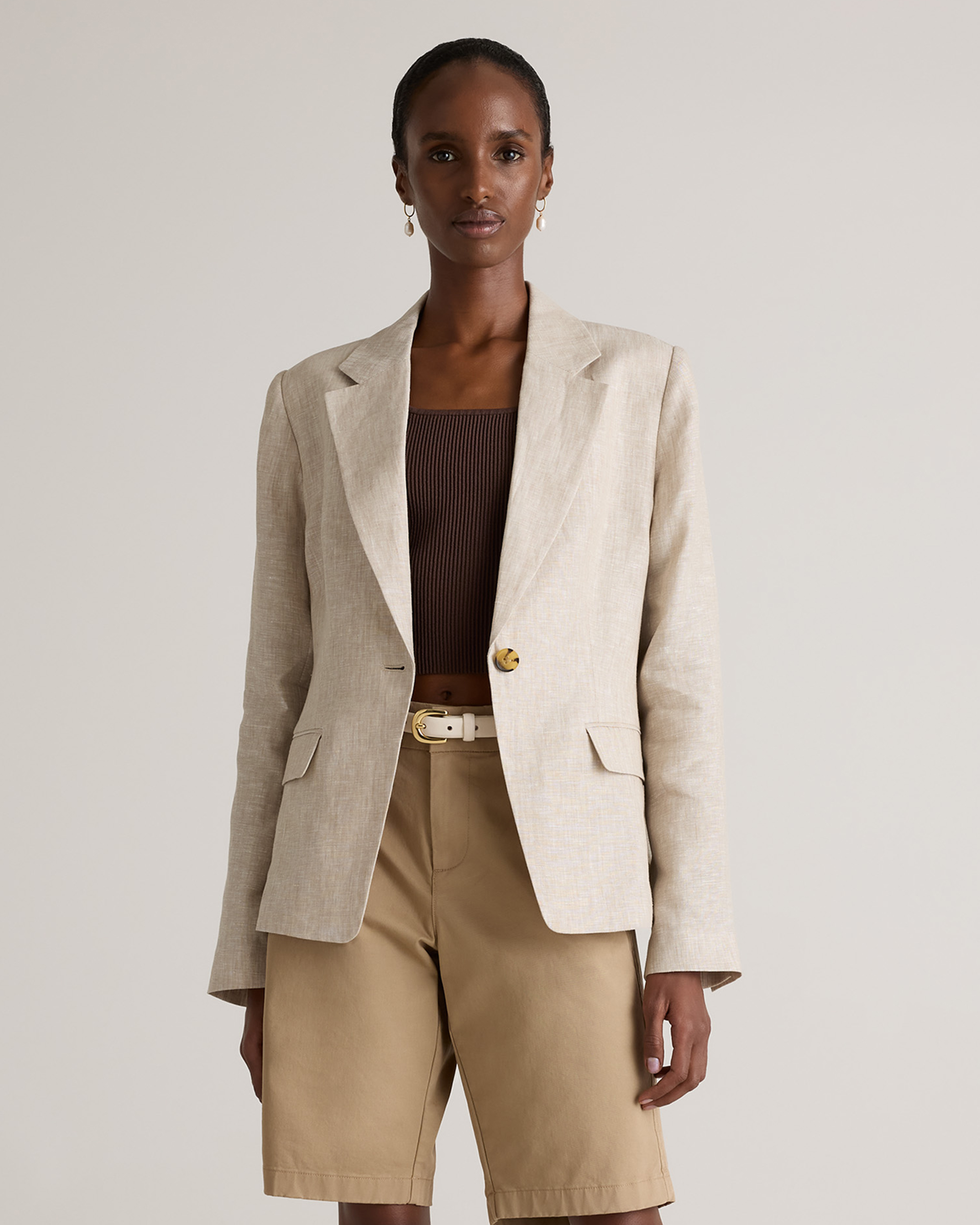 100% European Linen Structured Blazer