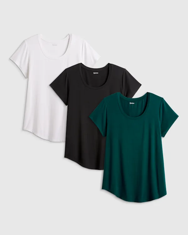 Bamboo Nursing Scoop Neck Tee 3 Pack