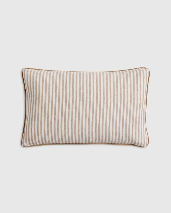 Piped Linen Stripe Pillow Cover