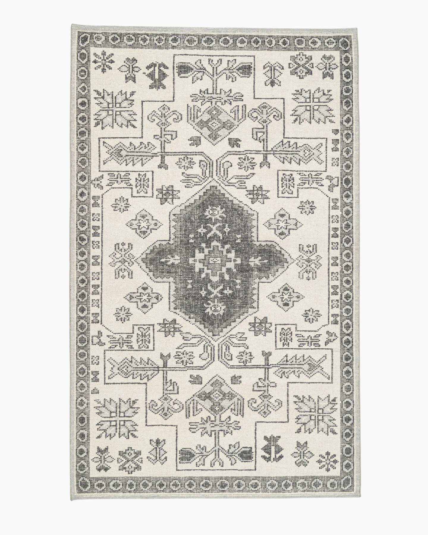 Leigh Hand-Knotted Wool Rug - Grey/Cream