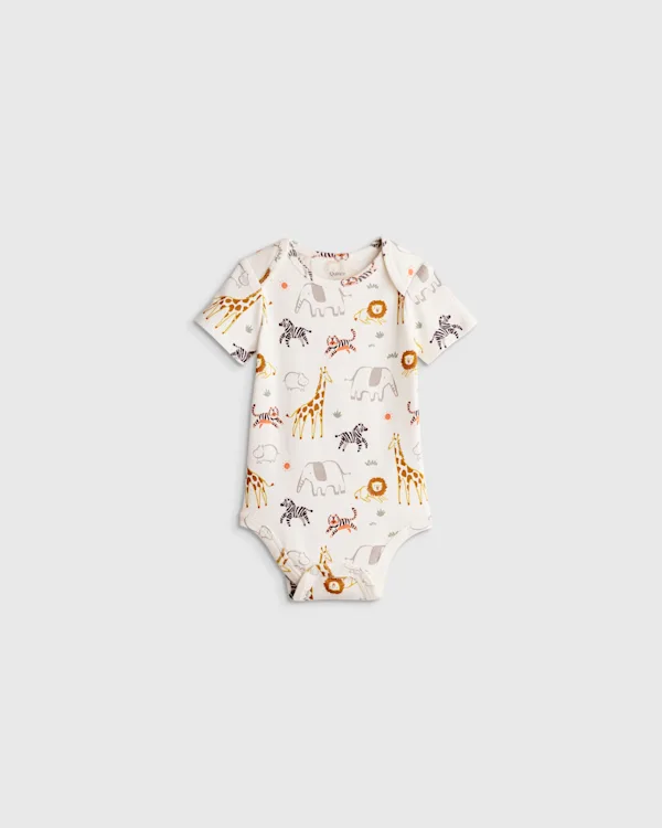 100% Organic Cotton Short Sleeve Bodysuit 