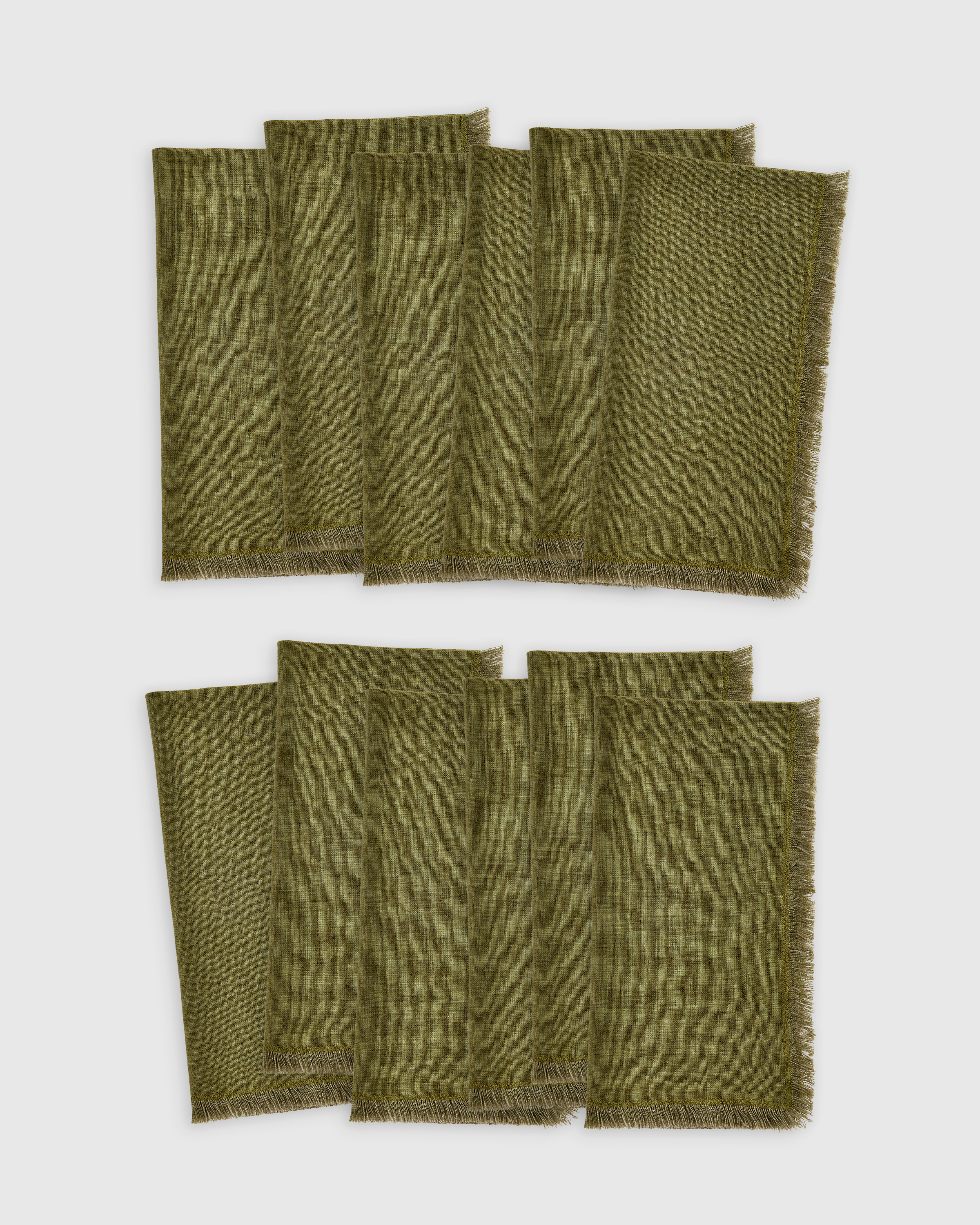 European Linen Fringe Napkins (Set of 12)