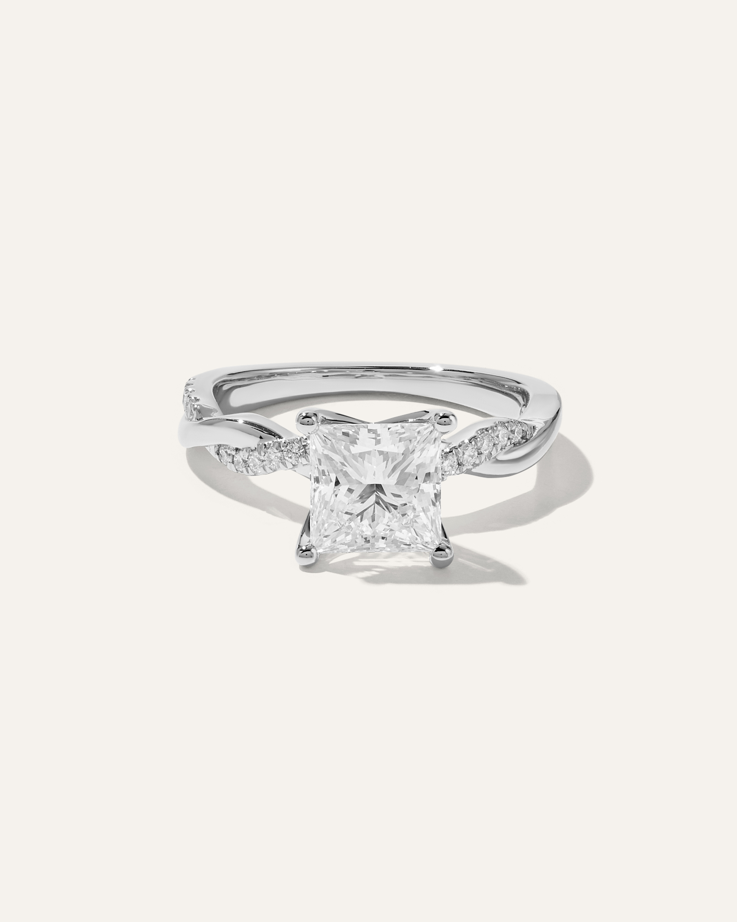 Lab Grown Diamond Princess Twisted Engagement Ring - 2ct