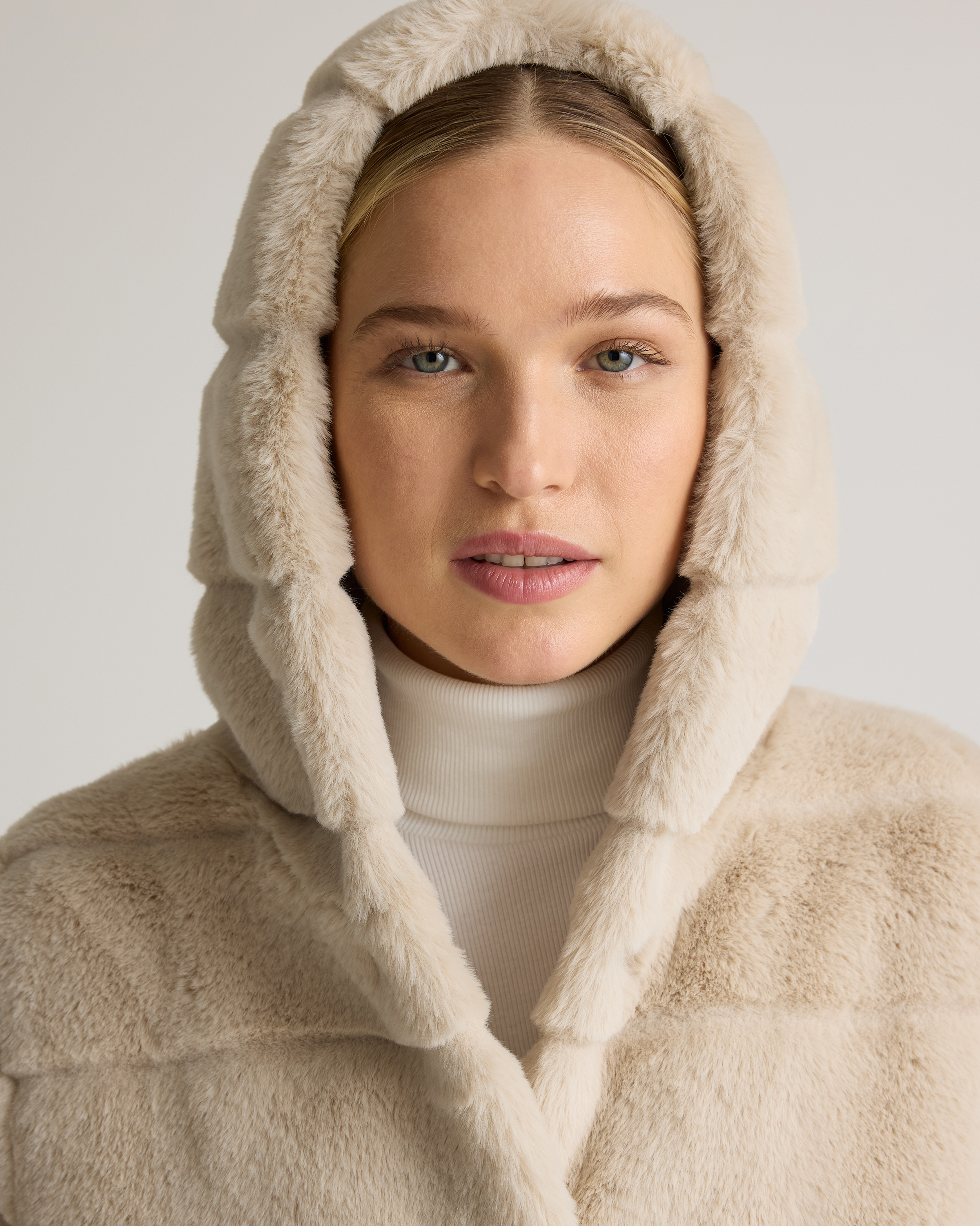 Hooded Faux Fur Jacket
