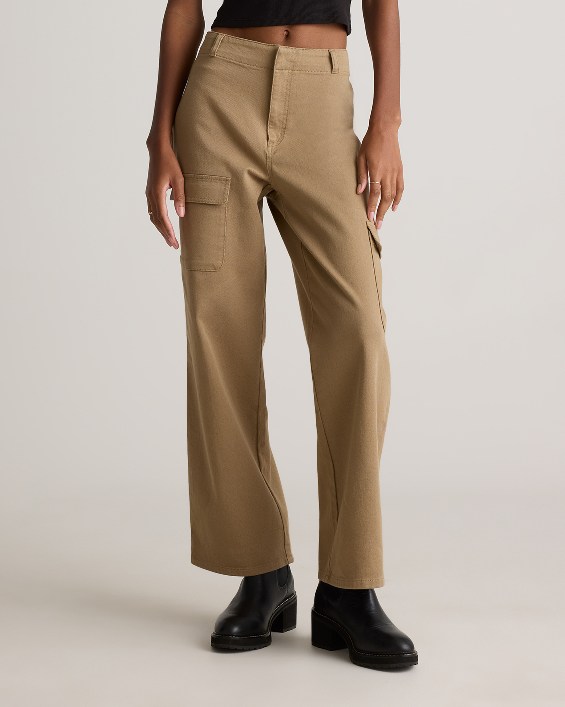 Organic Stretch Cotton Twill Cargo Pants