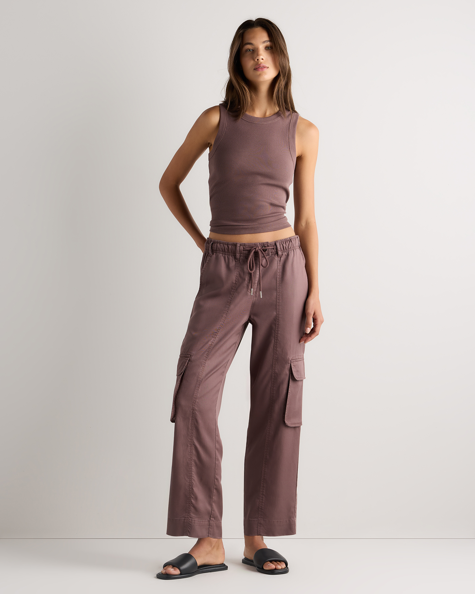 Vintage Wash Tencel Drawstring Cargo Pants 2