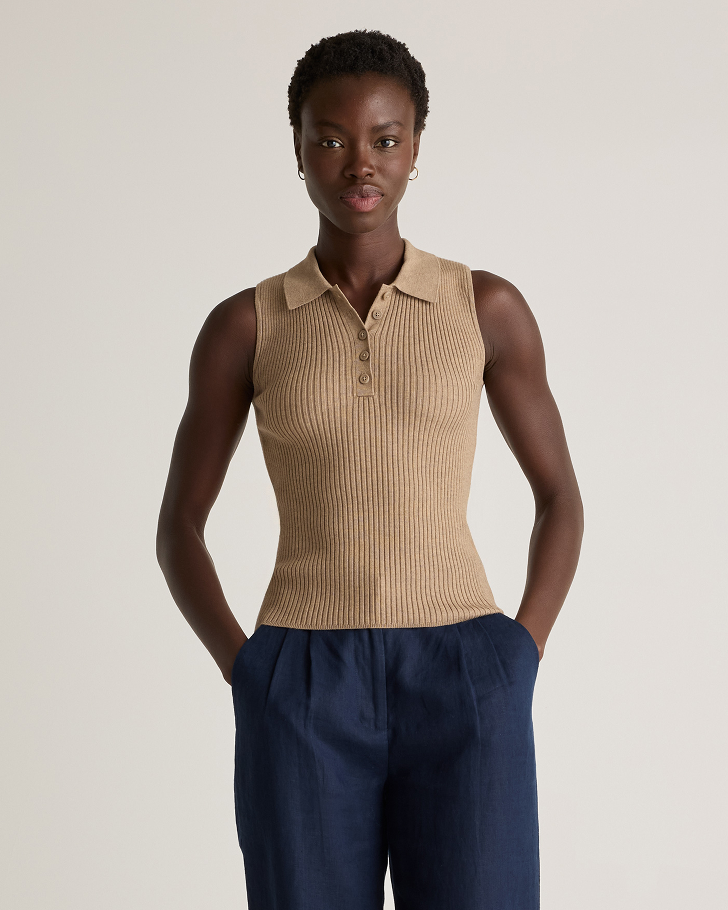 Eco-Knit Polo Sweater Tank