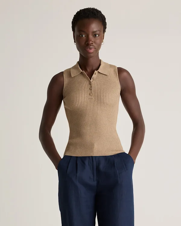Eco-Knit Polo Sweater Tank