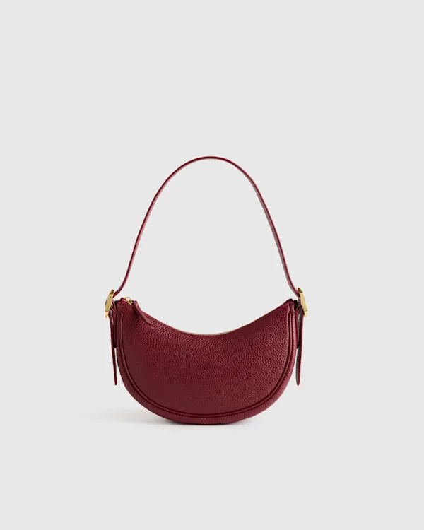 Italian Leather Mini Crescent Shoulder Bag