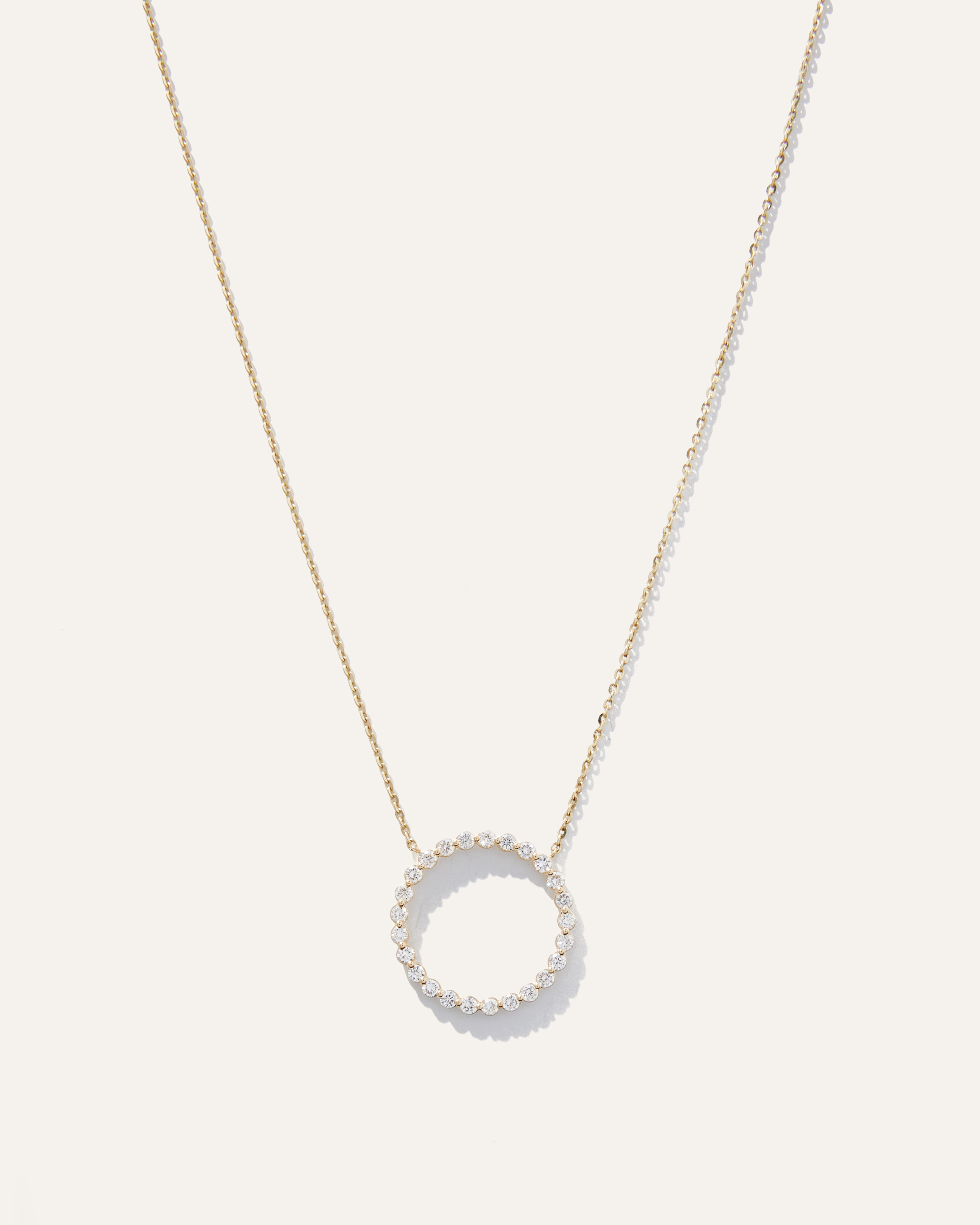 Quince Women's 14k Gold Diamond Circle Necklace