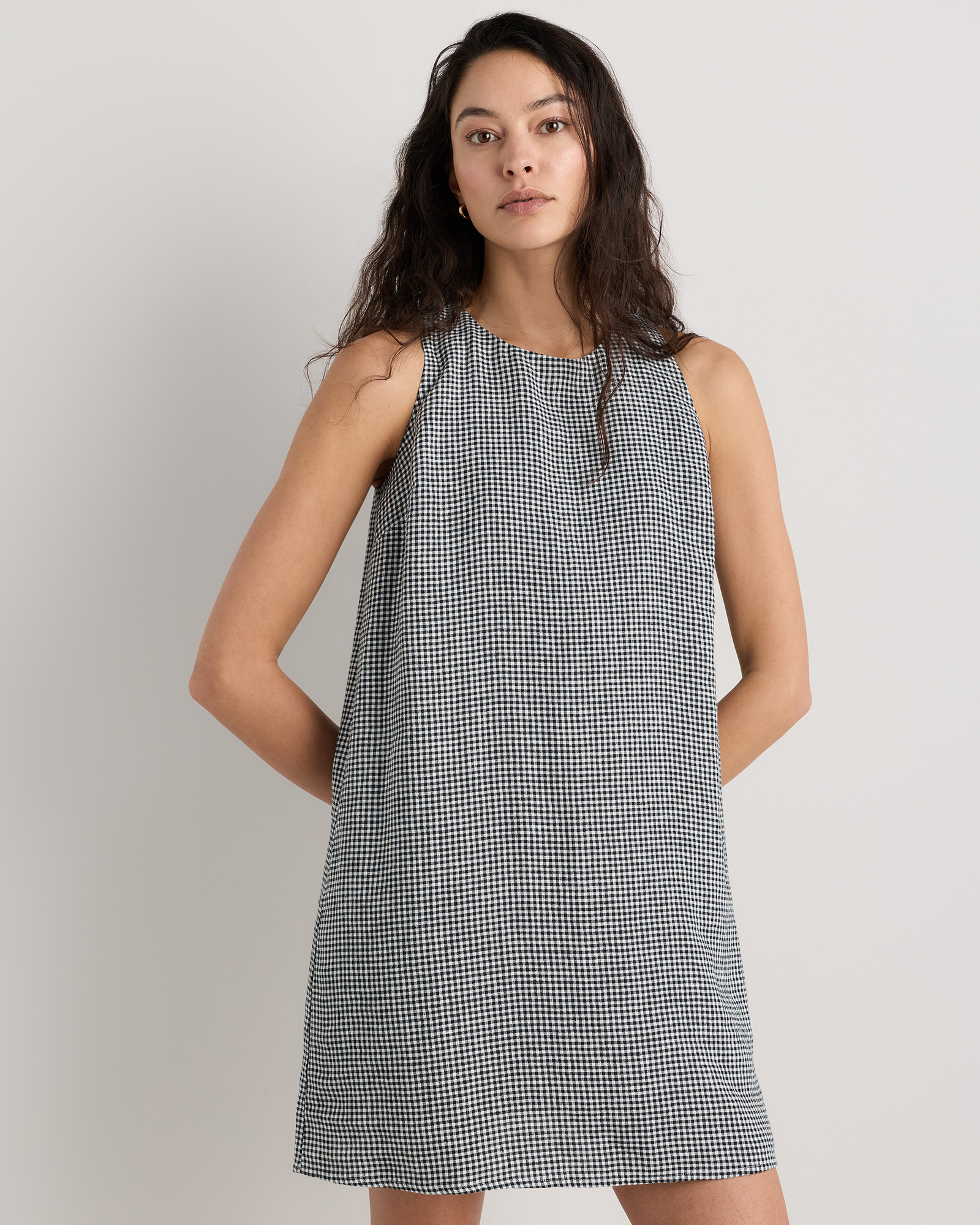100% European Linen Tank Mini Dress
