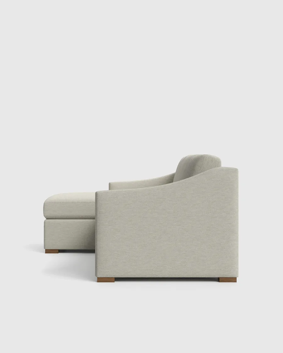 Hollis Slope Arm Chaise Sectional 112in Left Arm Side