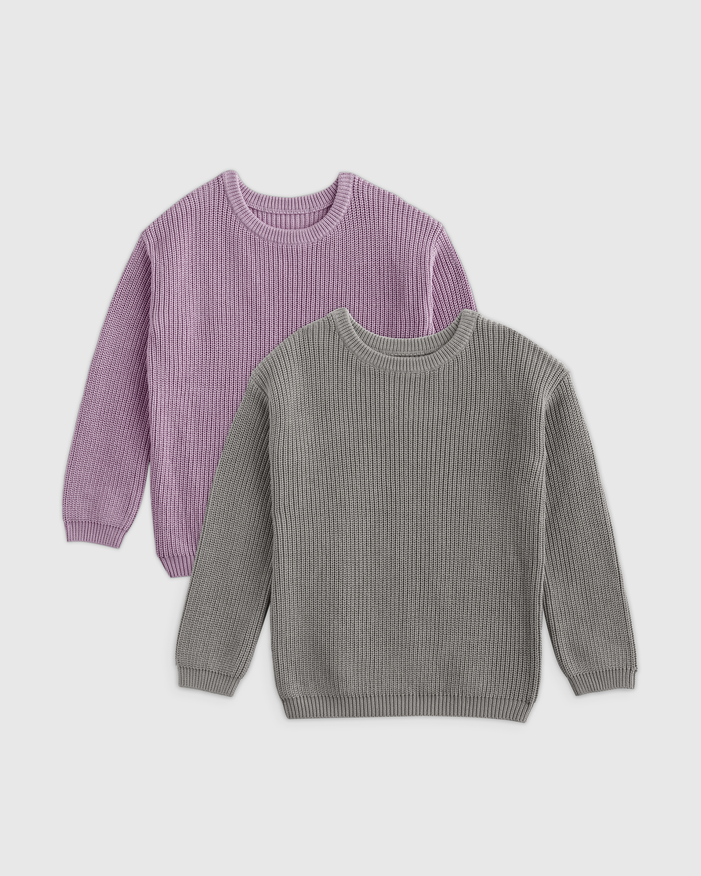 Shop Quince Fisherman Tunic Sweater 2-pack In Lavender Mist/grey