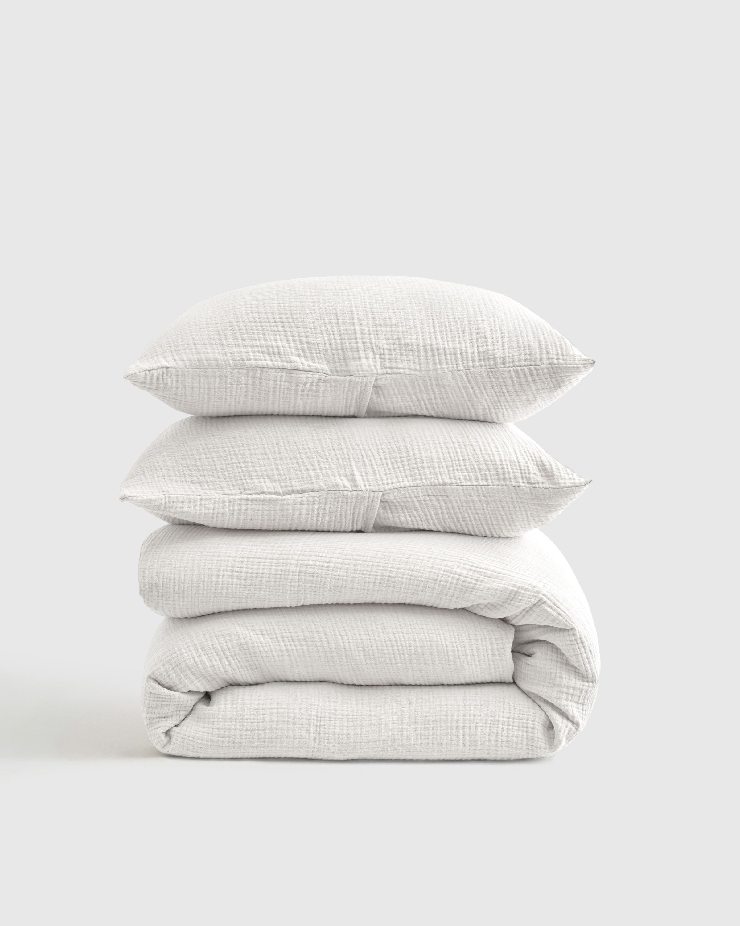 Organic Airy Gauze Duvet Cover Set in Olive