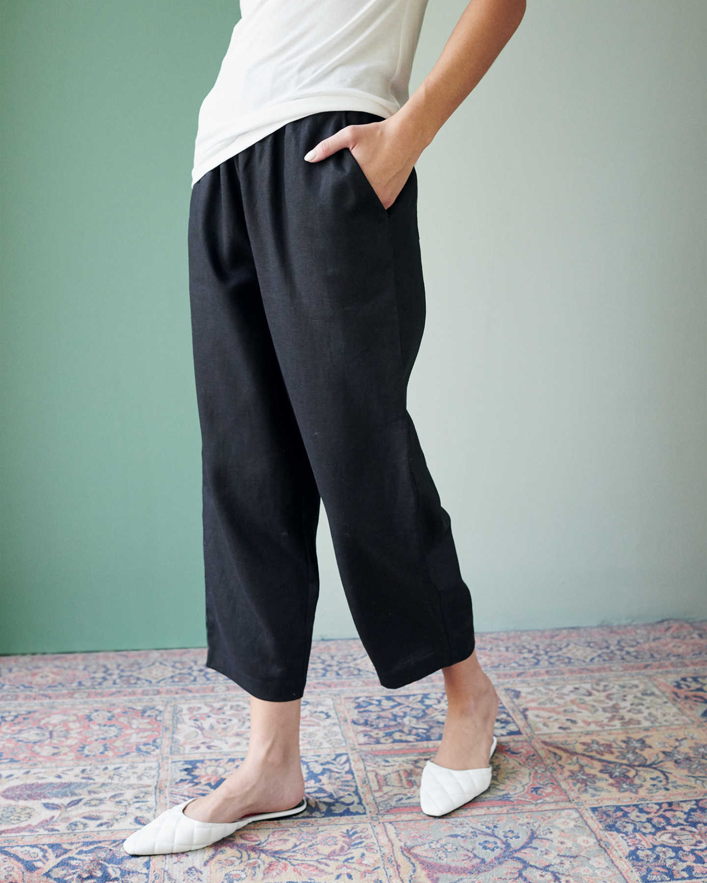 Pair With - 100% European Linen Pants - Black
