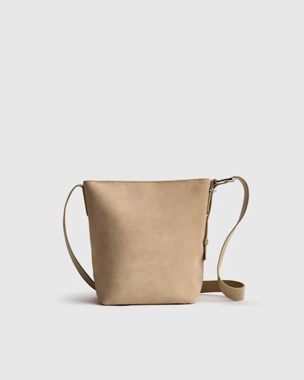 Italian Suede Bucket Crossbody