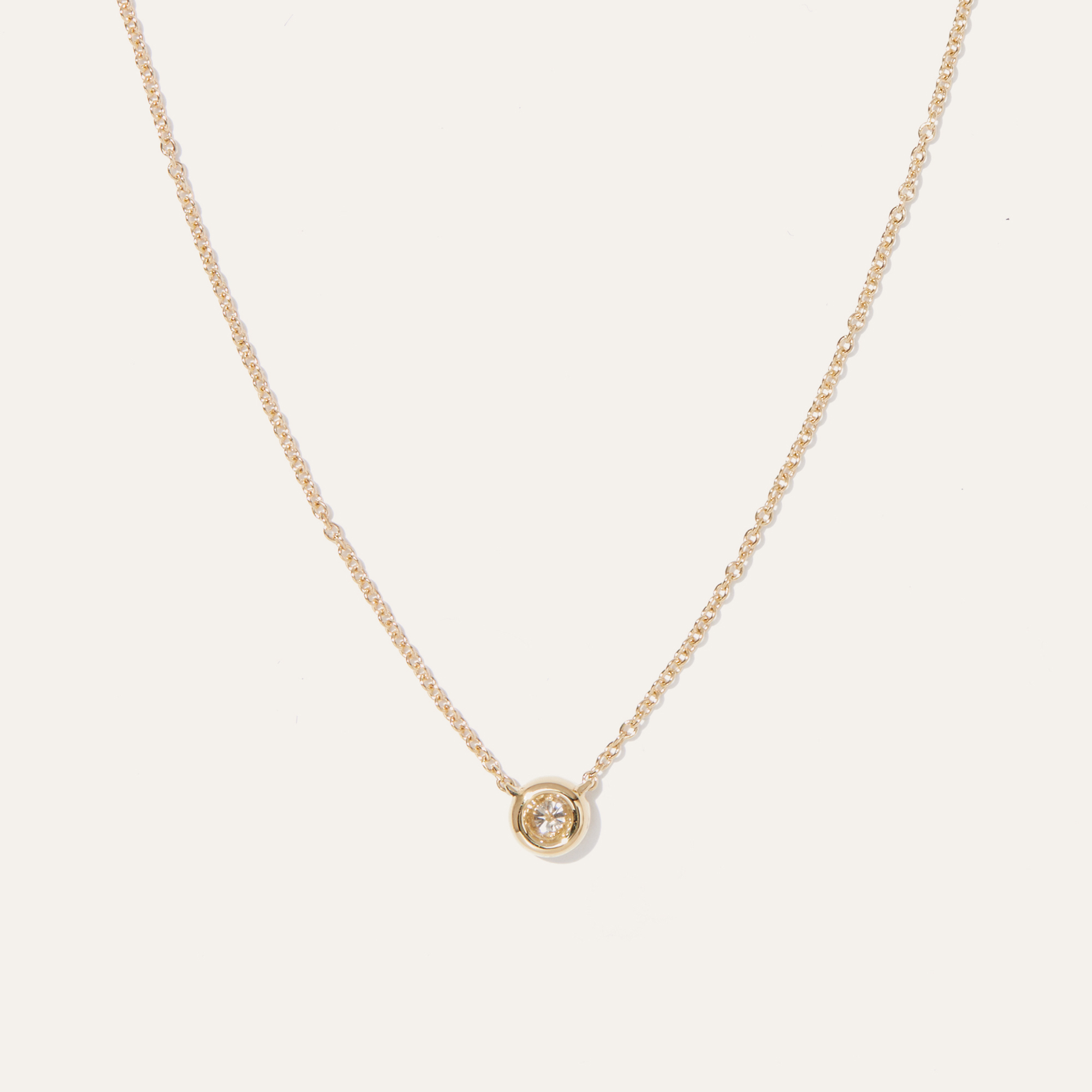 Quince Women's Diamond Bezel Necklace In Gold