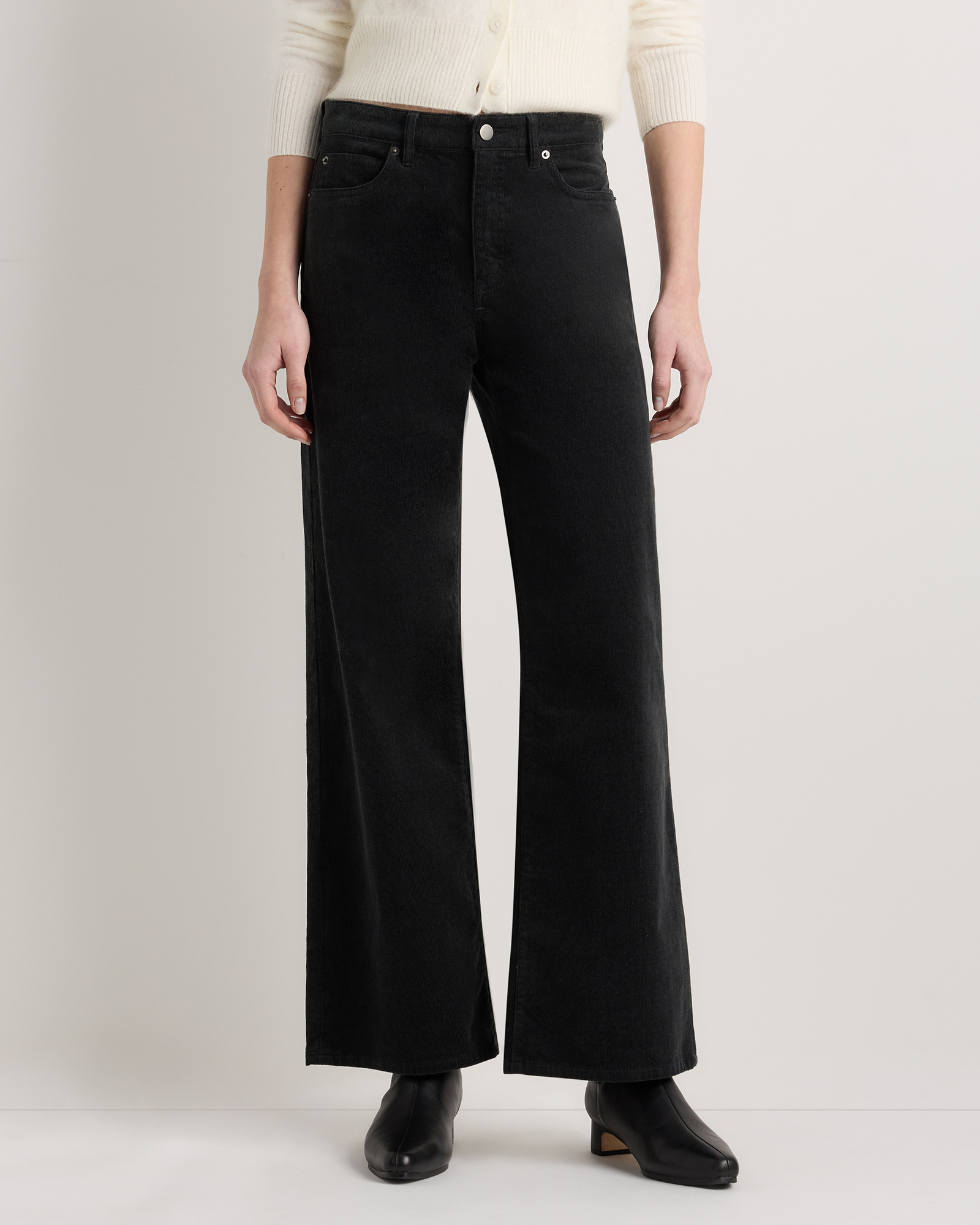 Organic Stretch Corduroy Wide Leg Pants - 30"