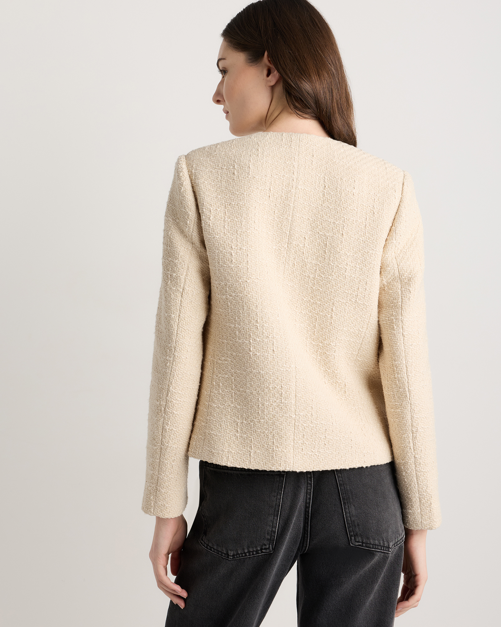 Tweed Collarless Jacket