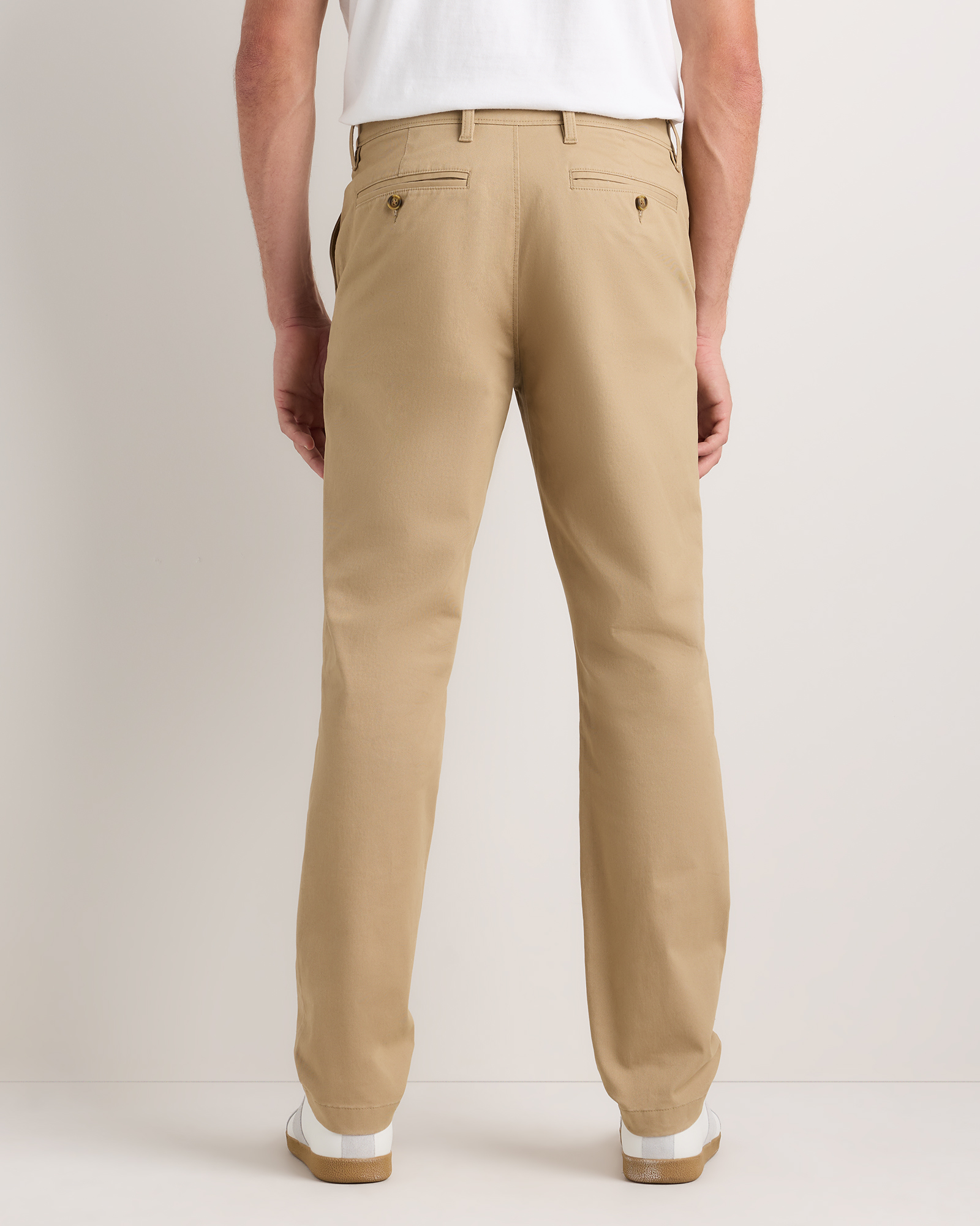 Men's Organic Cotton Stretch Chino Pants - Straight in Dark Khaki