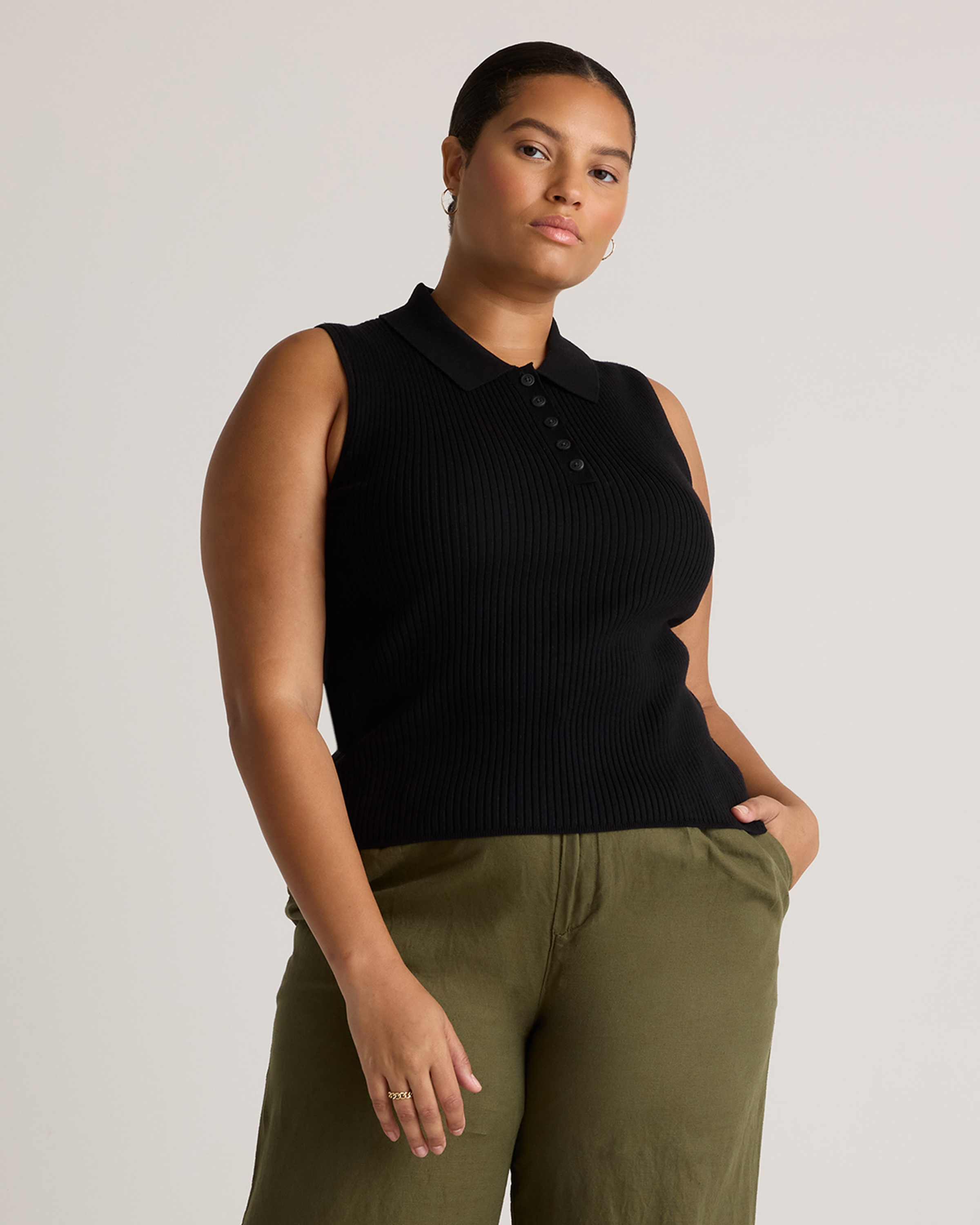Eco-Knit Polo Sweater Tank