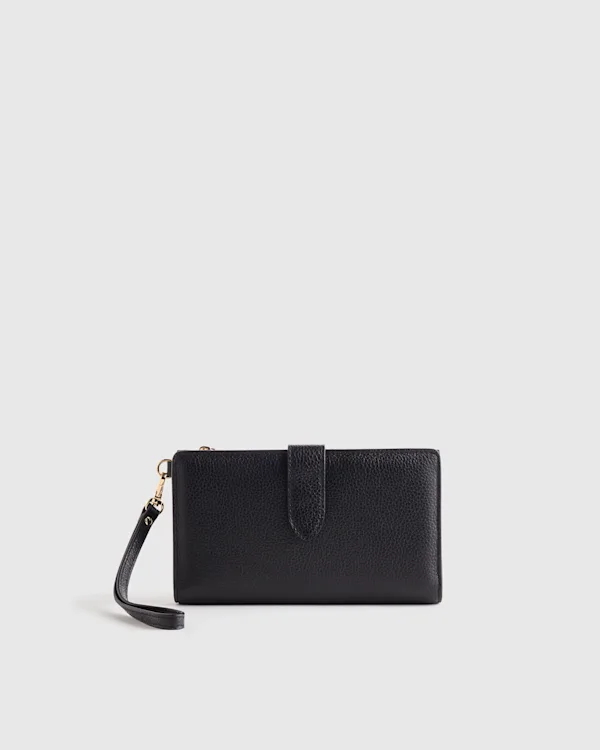 Italian Leather Phone Bi-Fold Wristlet