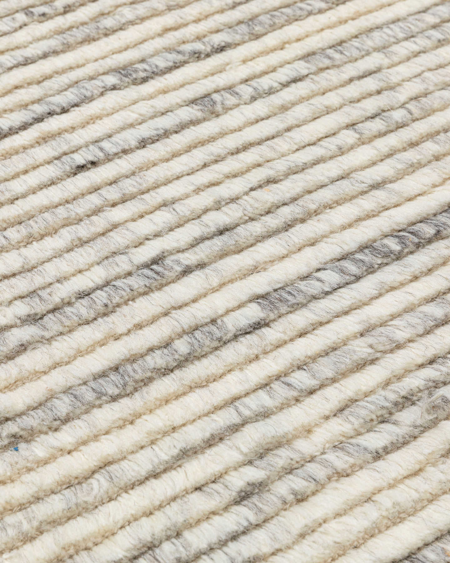 Teo Textured Wool Rug - Natural Stripe - 1 - Thumbnail