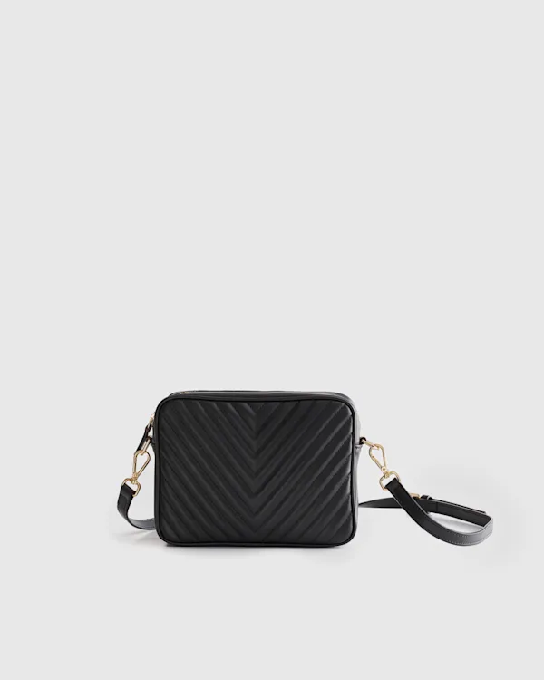  Italian Leather Quilted Crossbody Bag