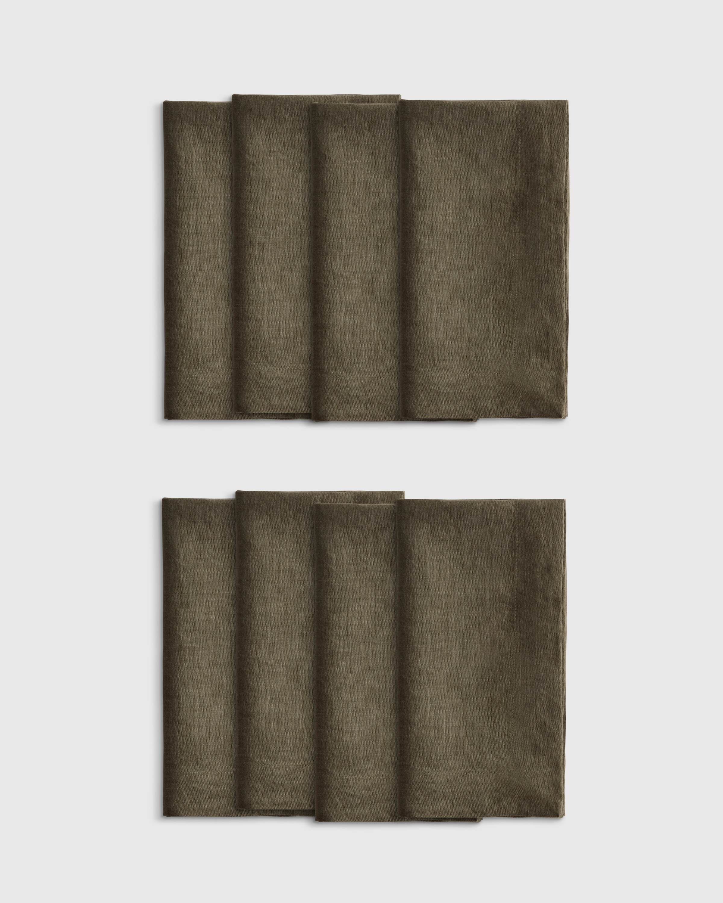 European Linen Everyday Napkins (Set of 8) in Dusty Olive
