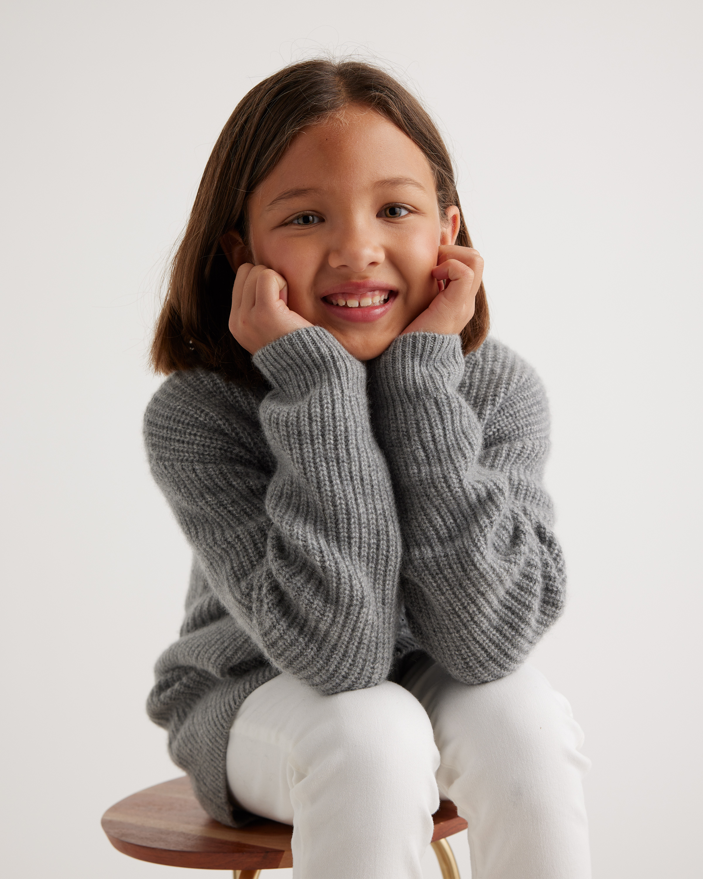 Washable Cashmere Oversized Fisherman Cardigan - Kid - thumbnail 3