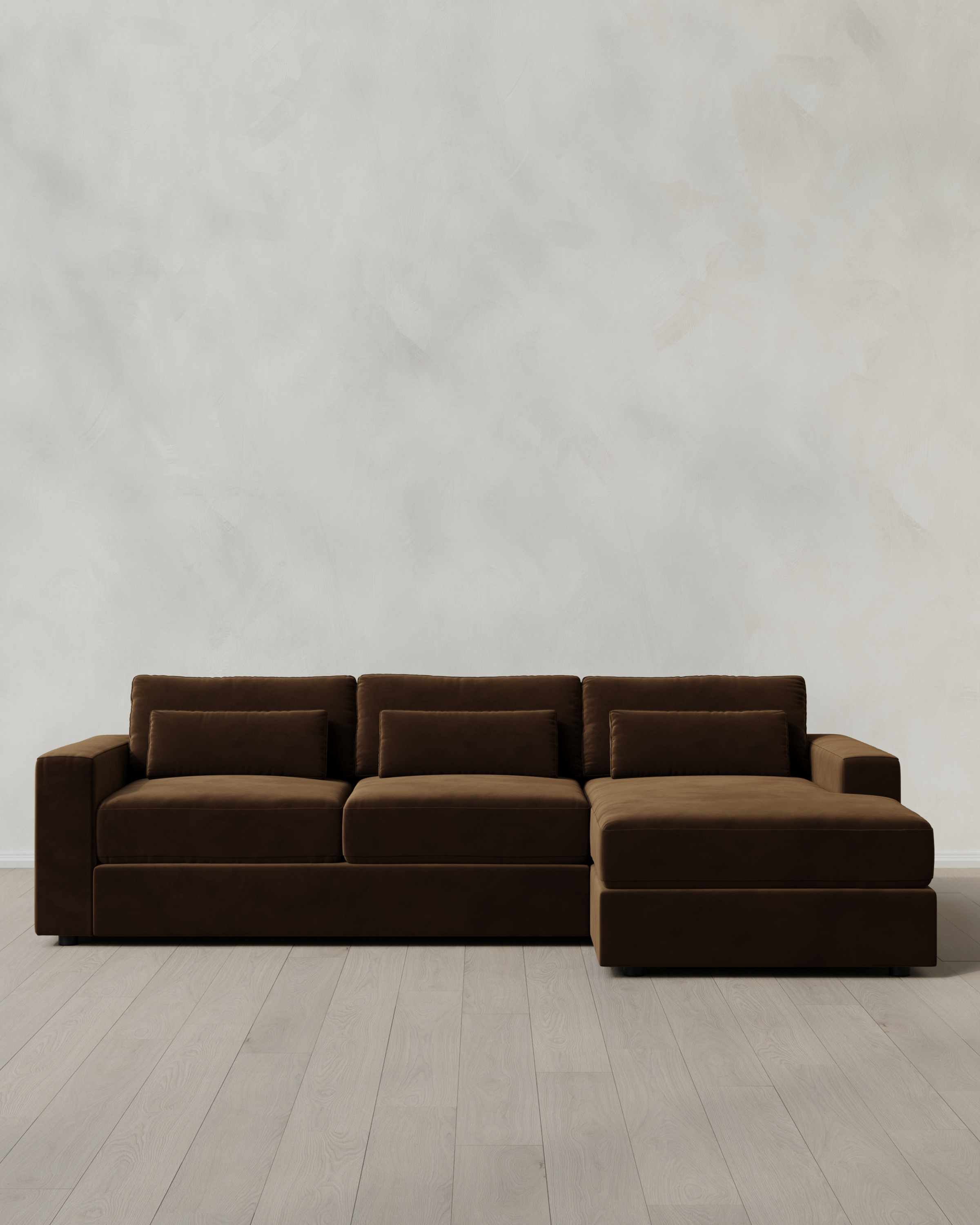 Ashford Deep Seat Chaise Sectional in Performance Velvet