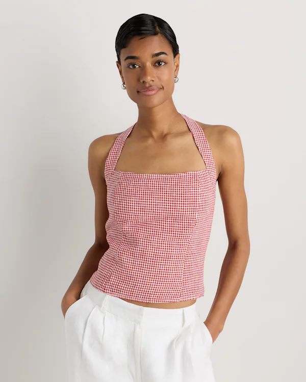 100% European Linen Halter Top