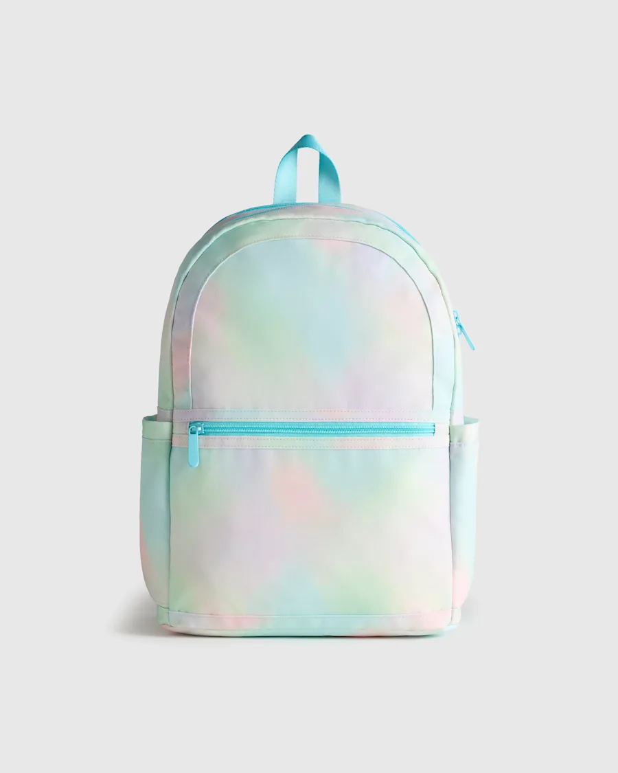Recycled Double Pocket Backpack - Medium Rainbow Clouds1334-EDITED
