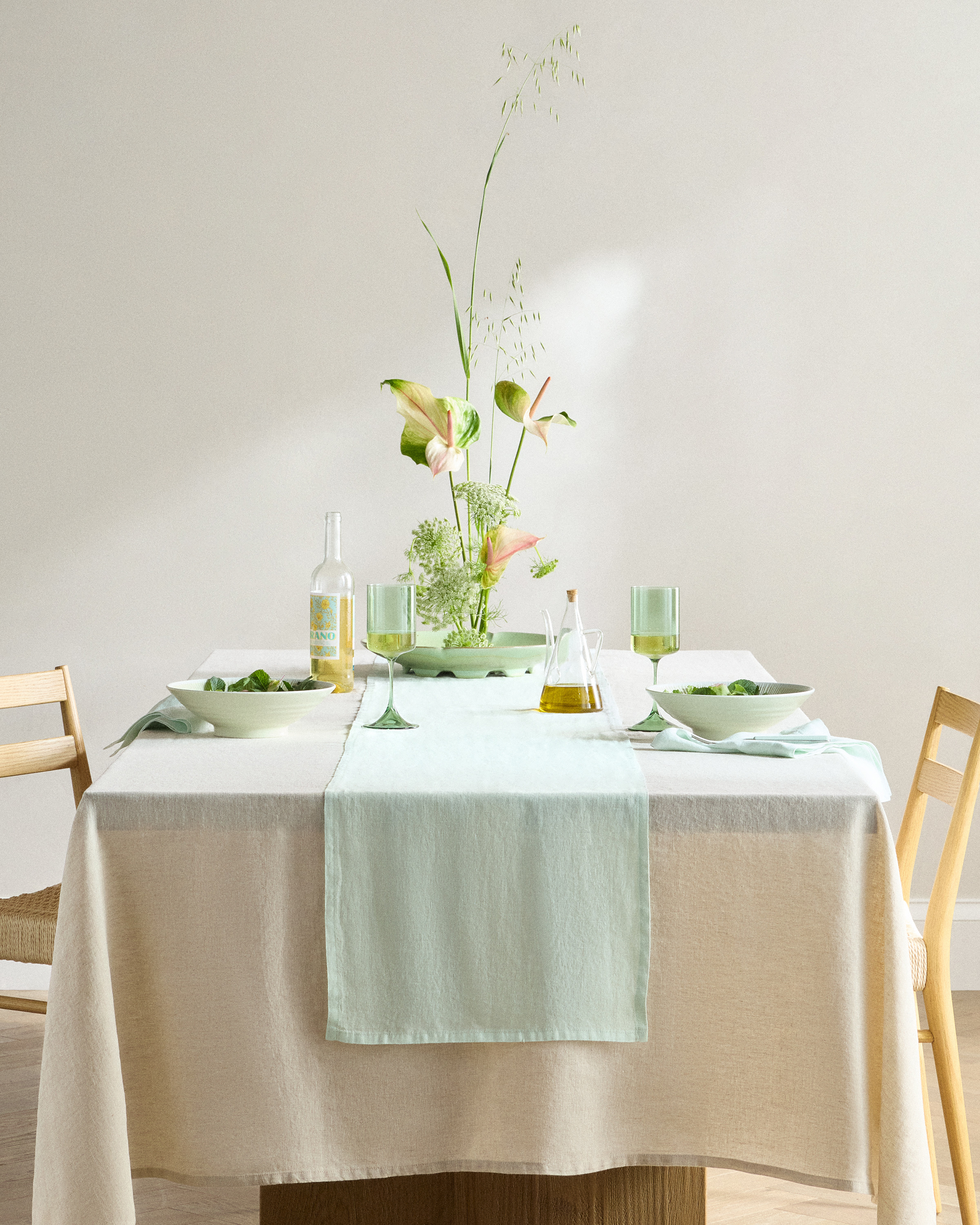 European Linen Table Runner - Flax