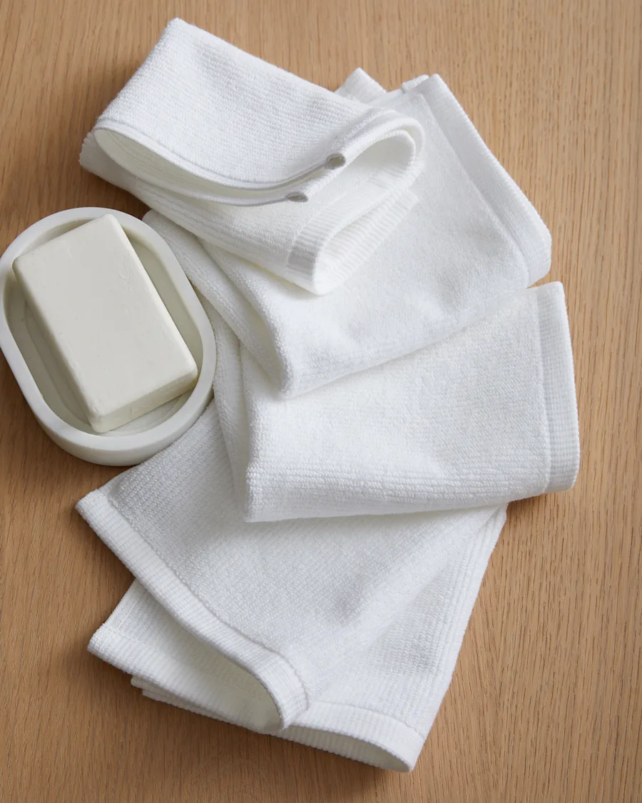 Towels Ribbed White Washcloths 2671
