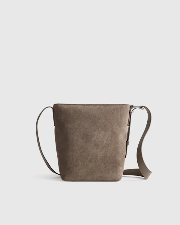 Italian Suede Bucket Crossbody