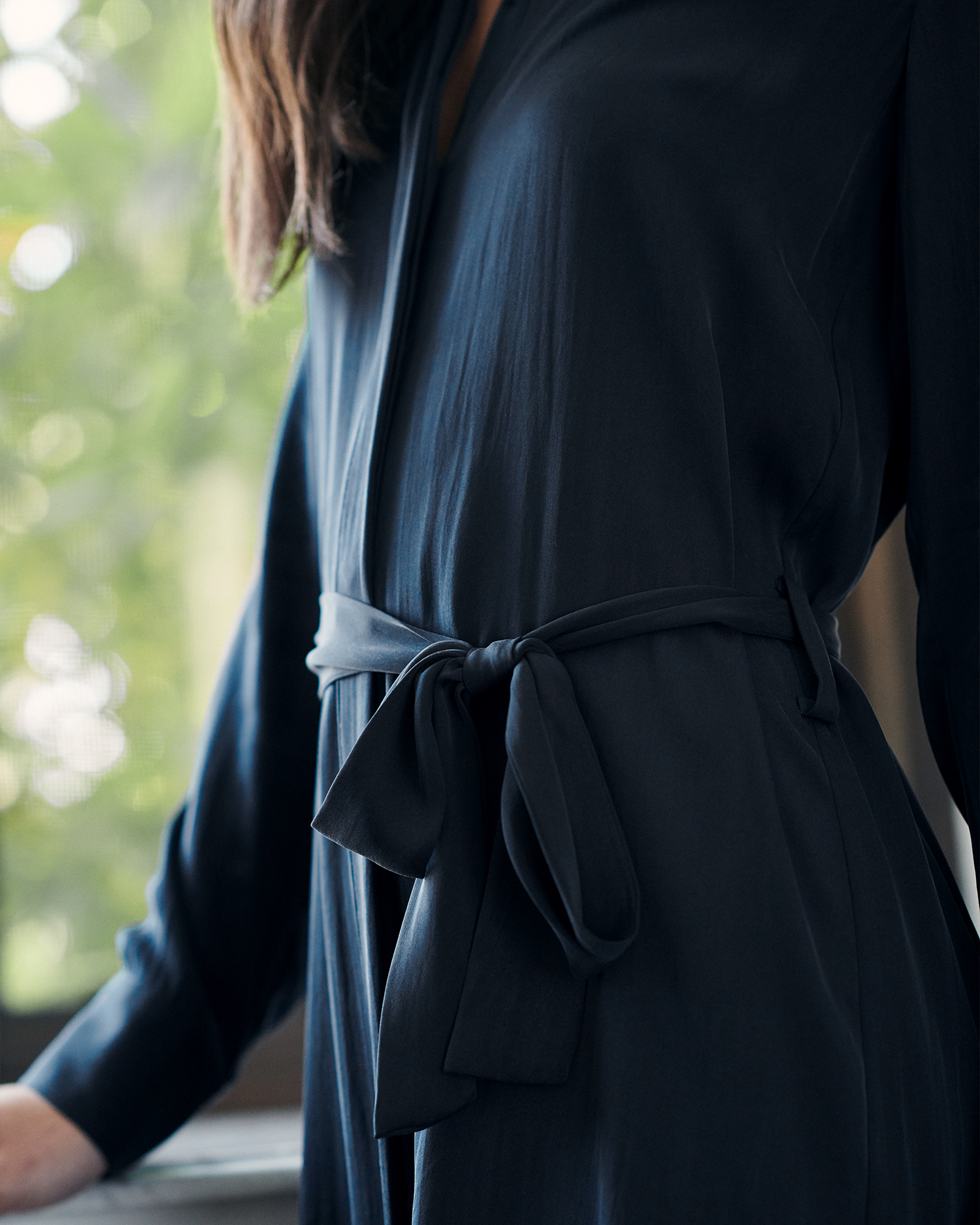 silk shirt dress with belt